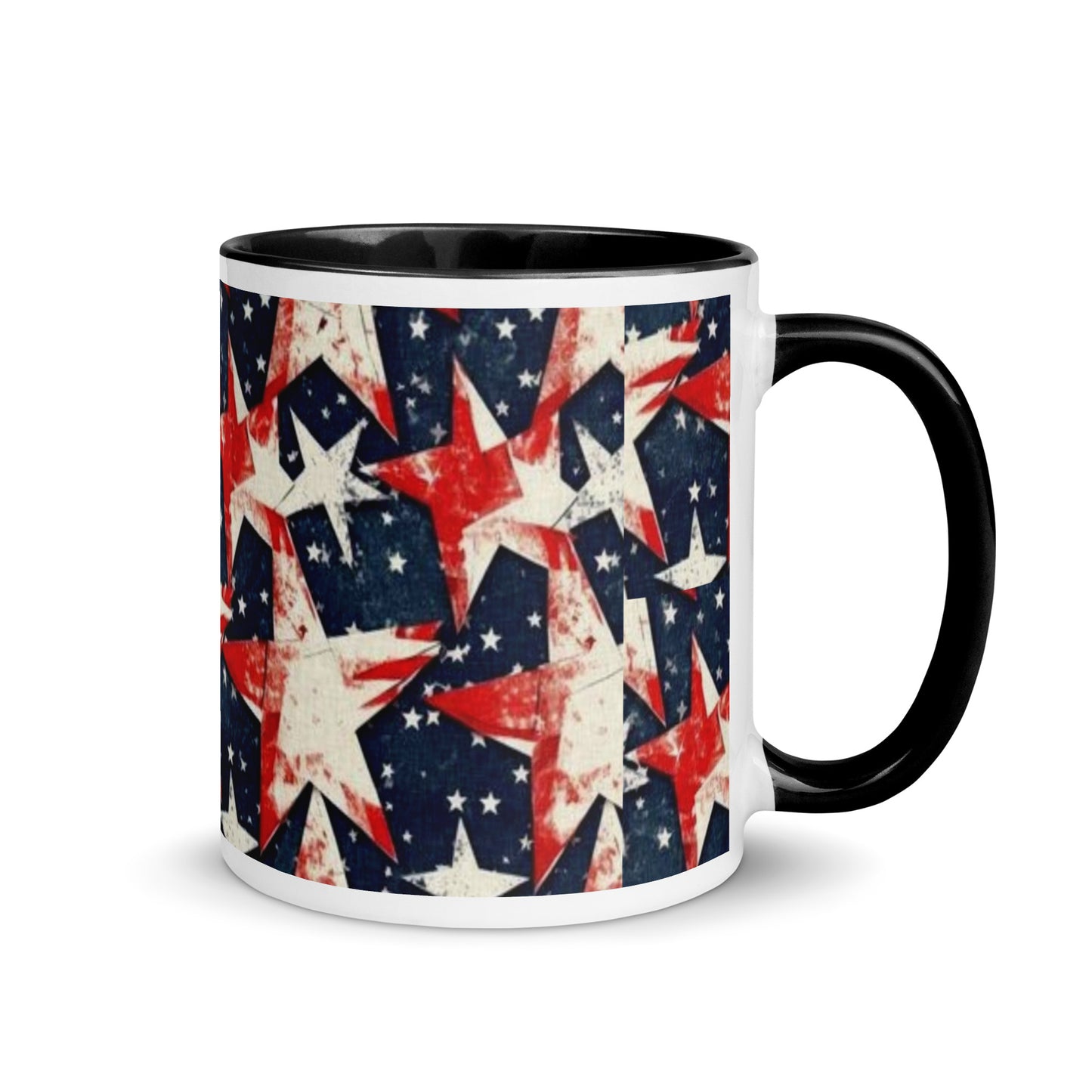 Mug with Color Inside - Red, White and Blue stars
