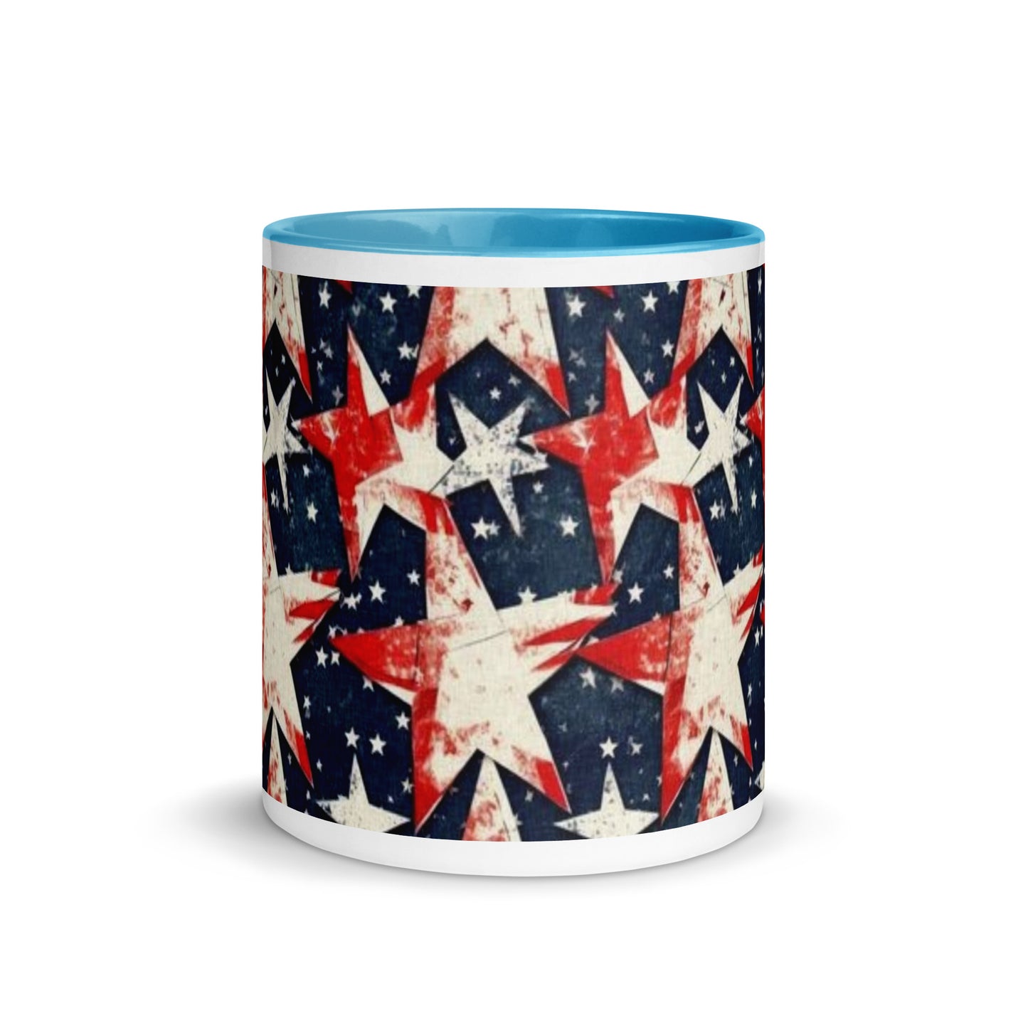 Mug with Color Inside - Red, White and Blue stars