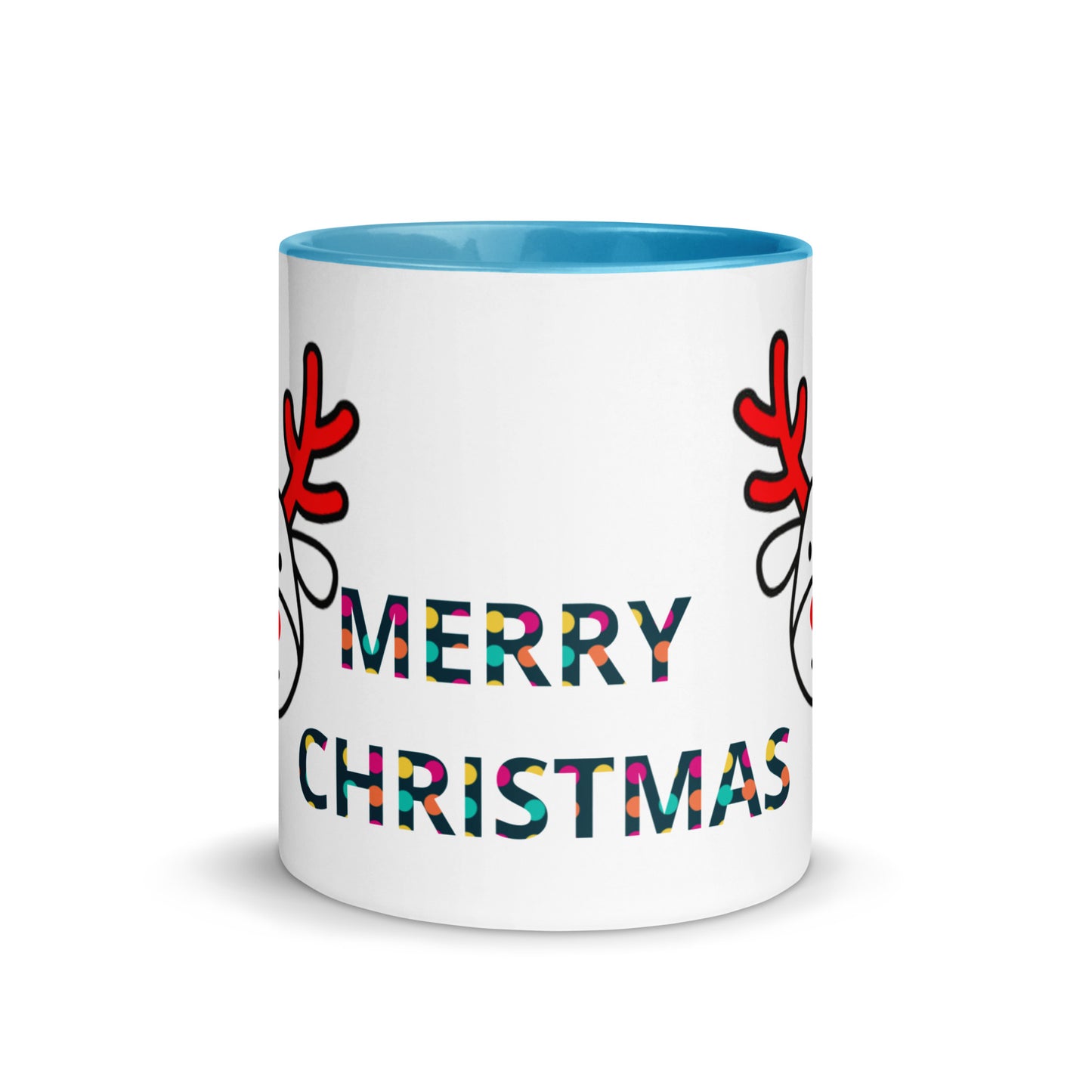 Mug with Color Inside - Christmas design reindeer with Merry christmas