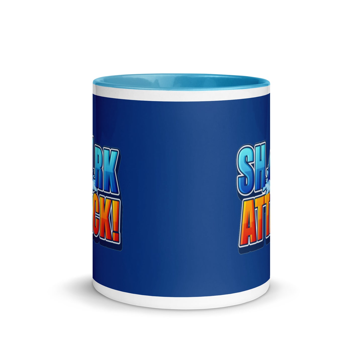 Mug with Color Inside - Shark Attack design cup color blue