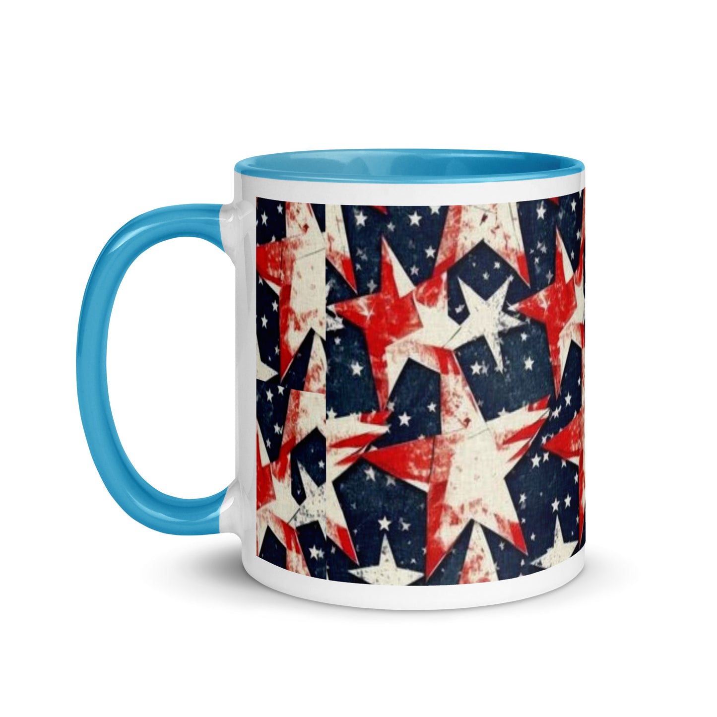 Mug with Color Inside - Red, White and Blue stars
