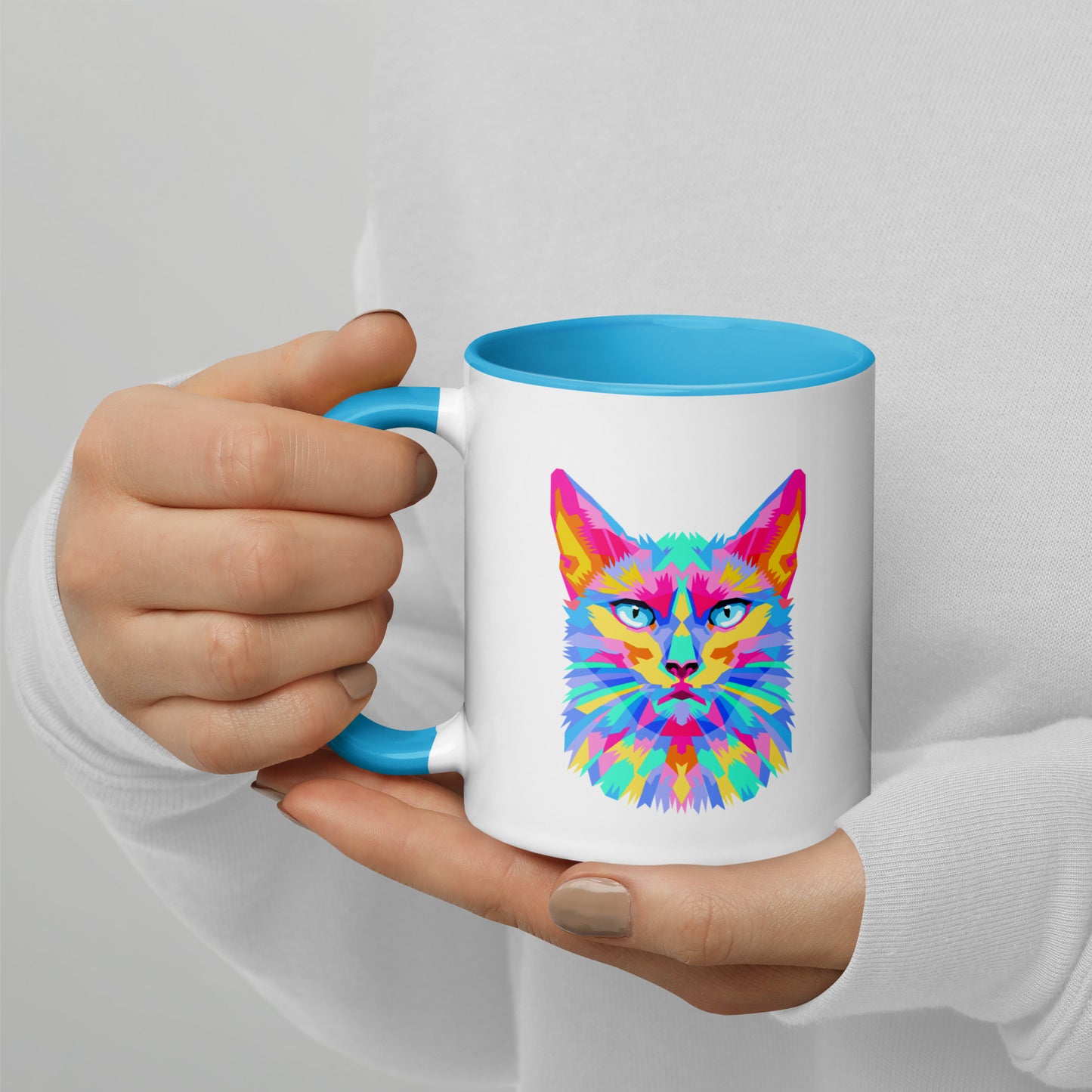 Mug with Color Inside - Pretty kitty design