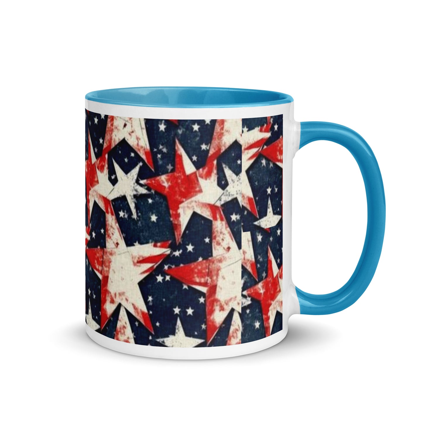 Mug with Color Inside - Red, White and Blue stars