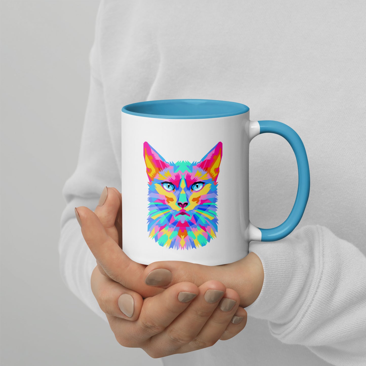 Mug with Color Inside - Pretty kitty design