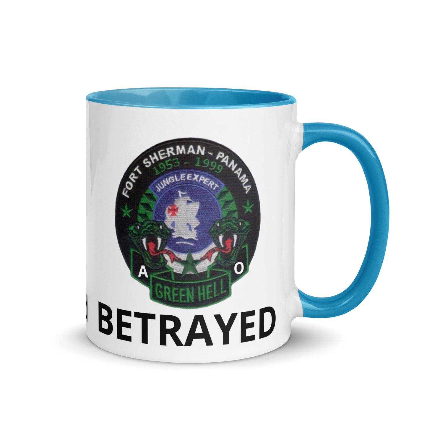 Panama Canal Zone Veterans Mug with Color Inside Green Hell Jungle Expert Design Sprayed and Betrayed