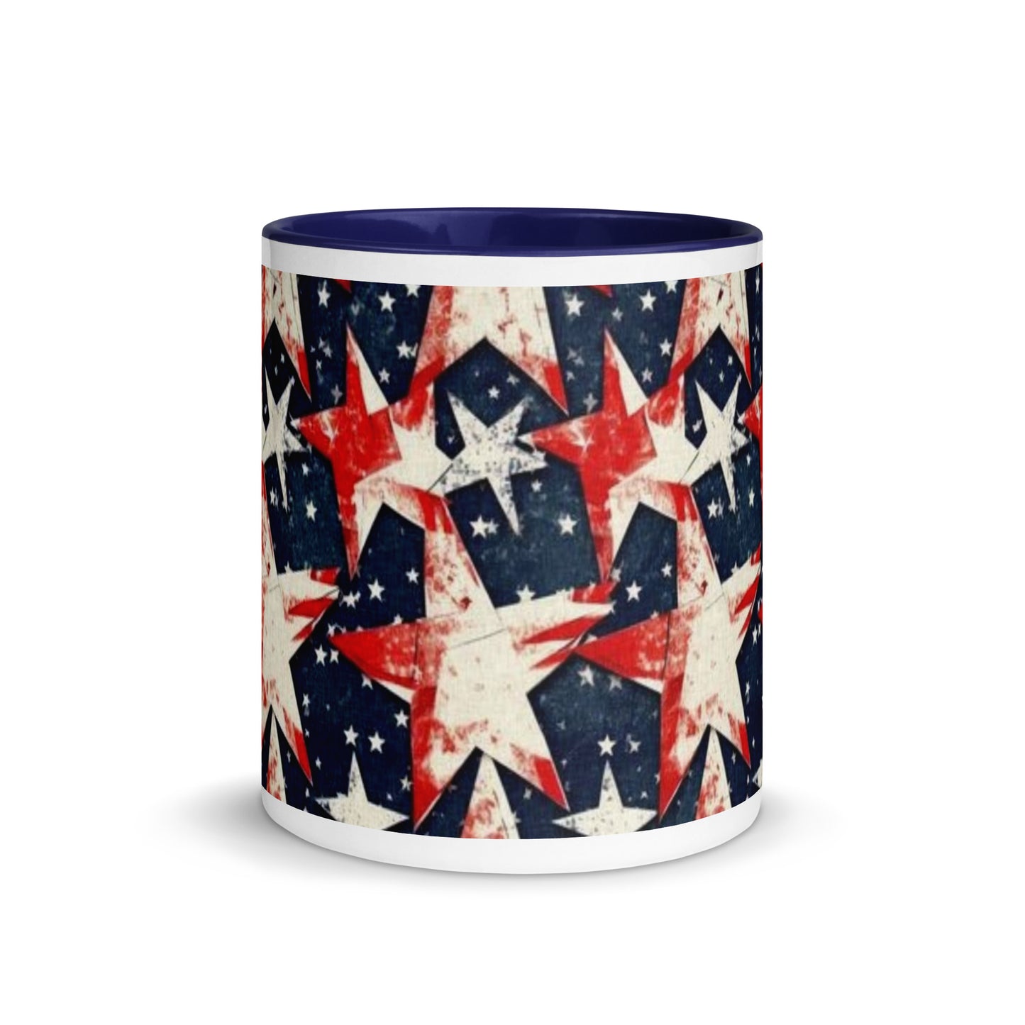 Mug with Color Inside - Red, White and Blue stars