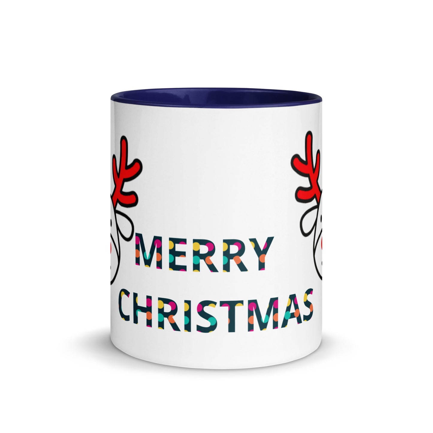 Mug with Color Inside - Christmas design reindeer with Merry christmas