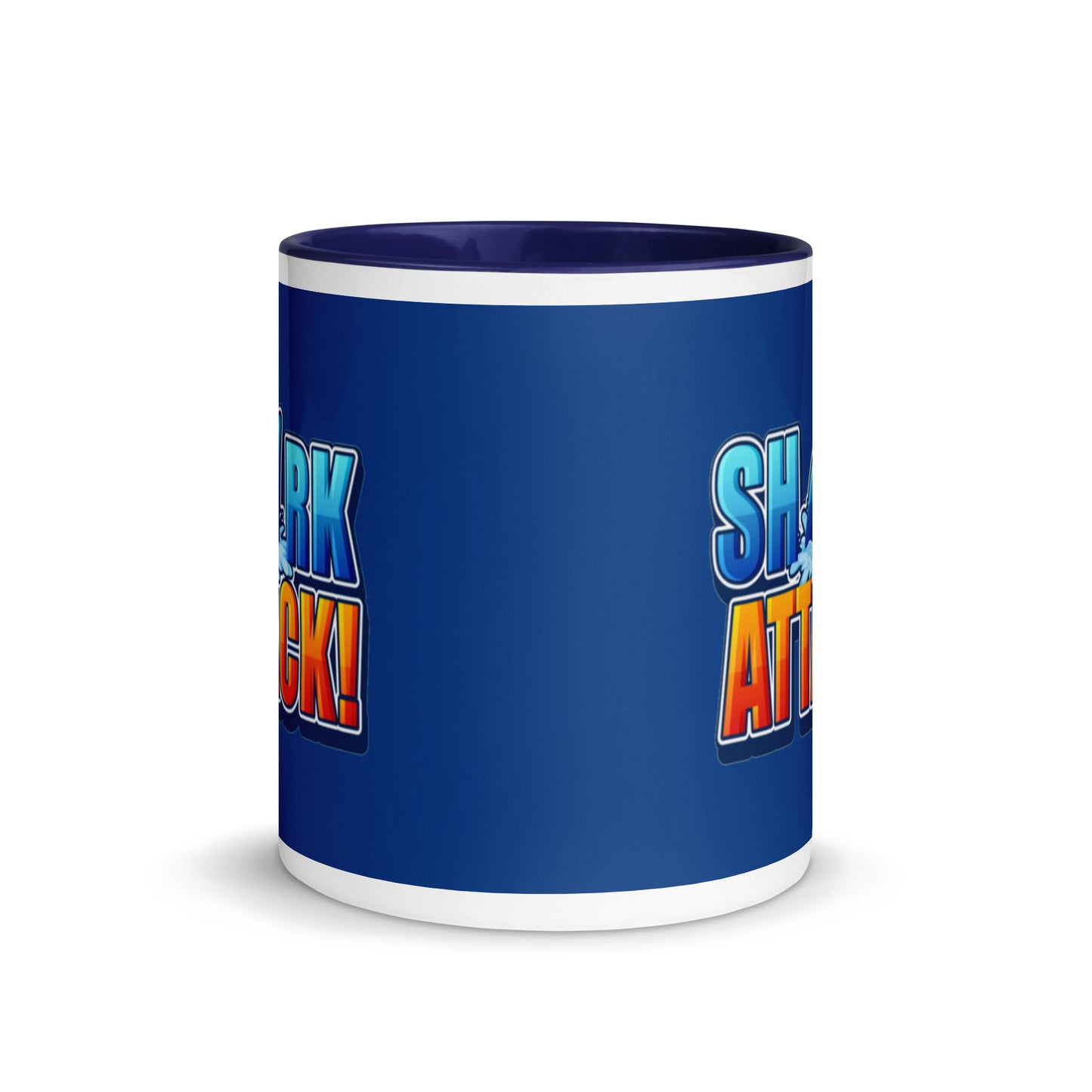 Mug with Color Inside - Shark Attack design cup color blue
