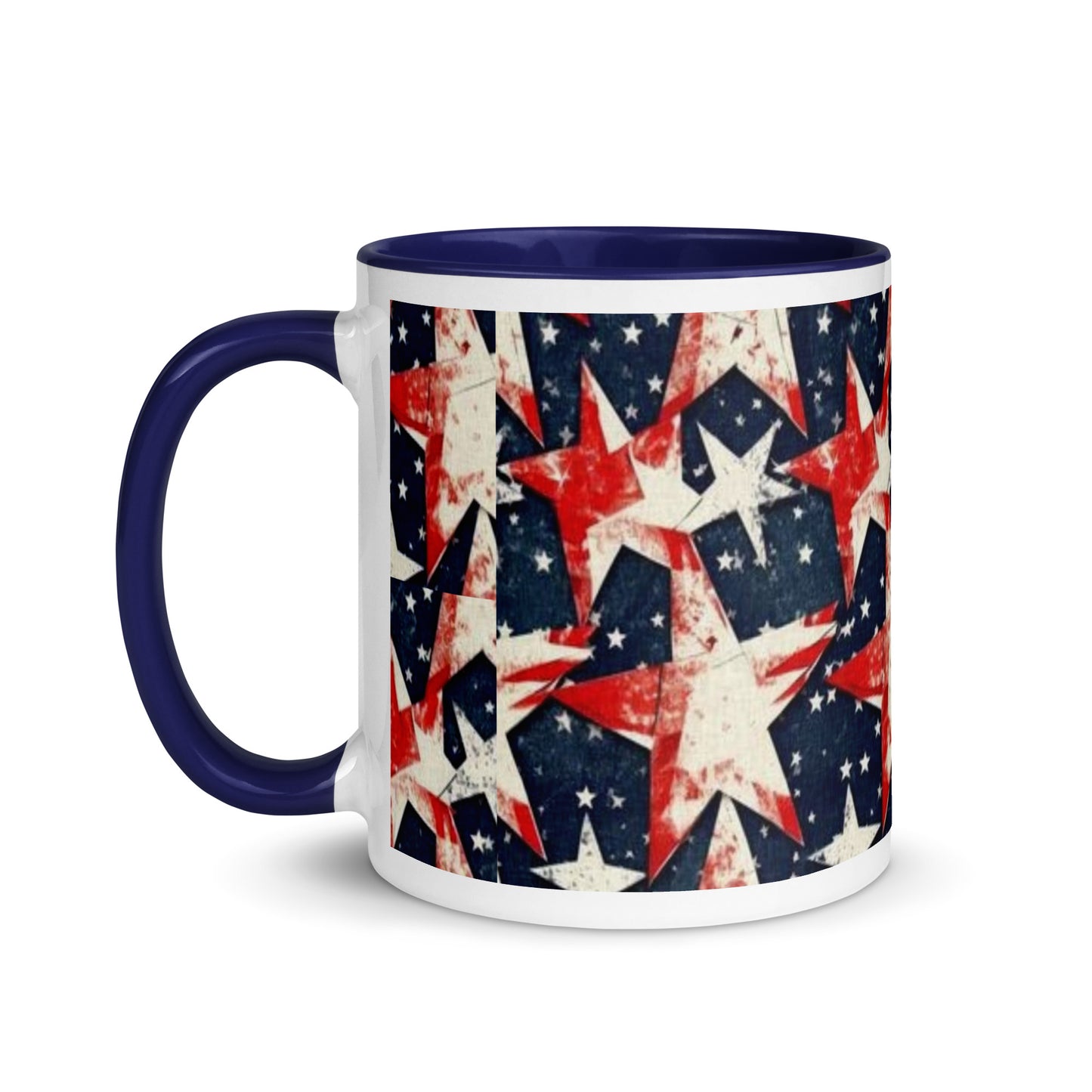Mug with Color Inside - Red, White and Blue stars