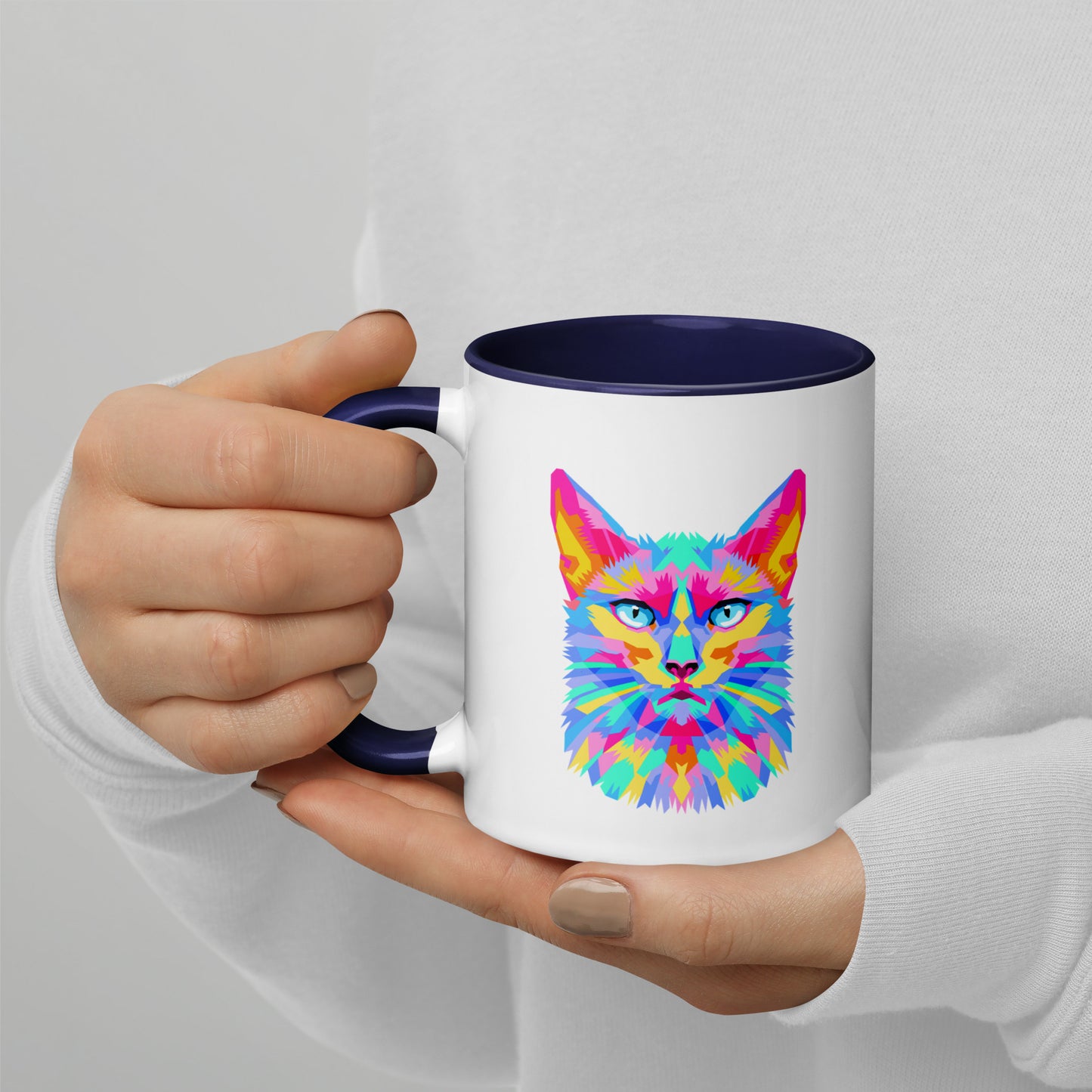 Mug with Color Inside - Pretty kitty design