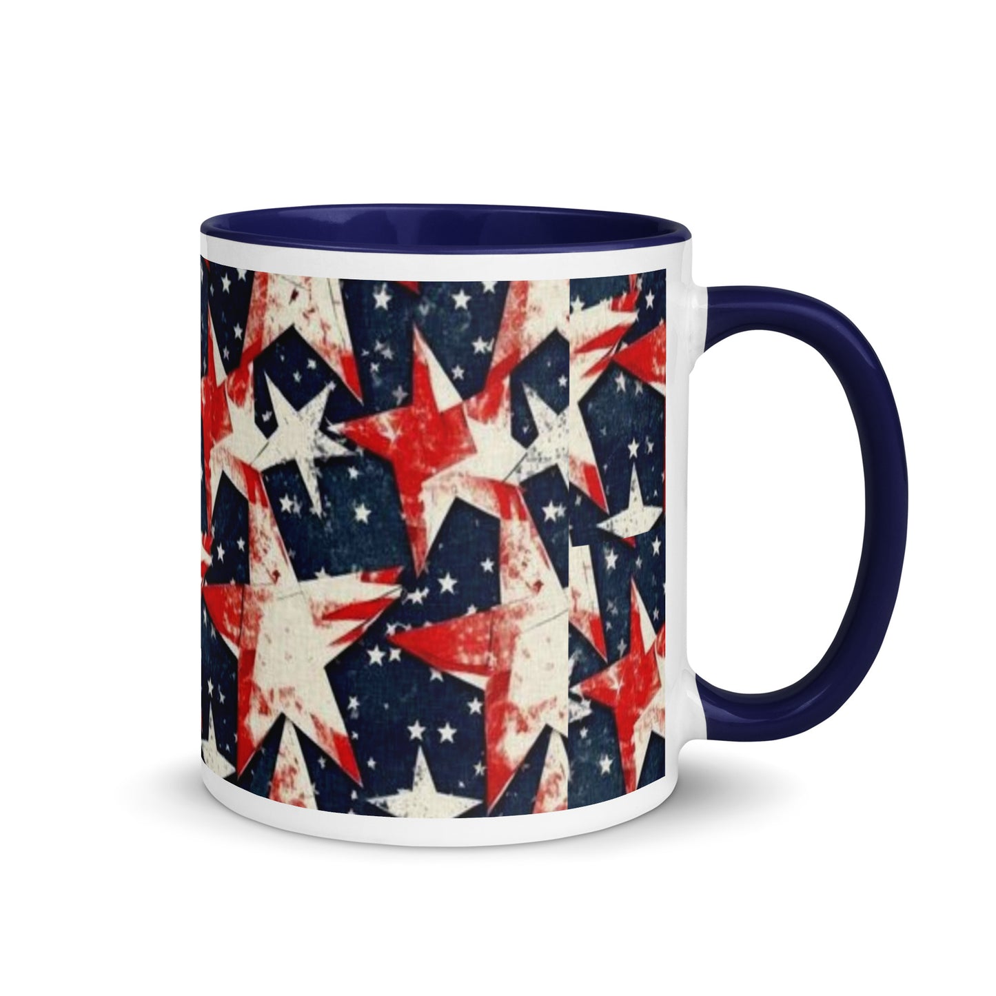 Mug with Color Inside - Red, White and Blue stars