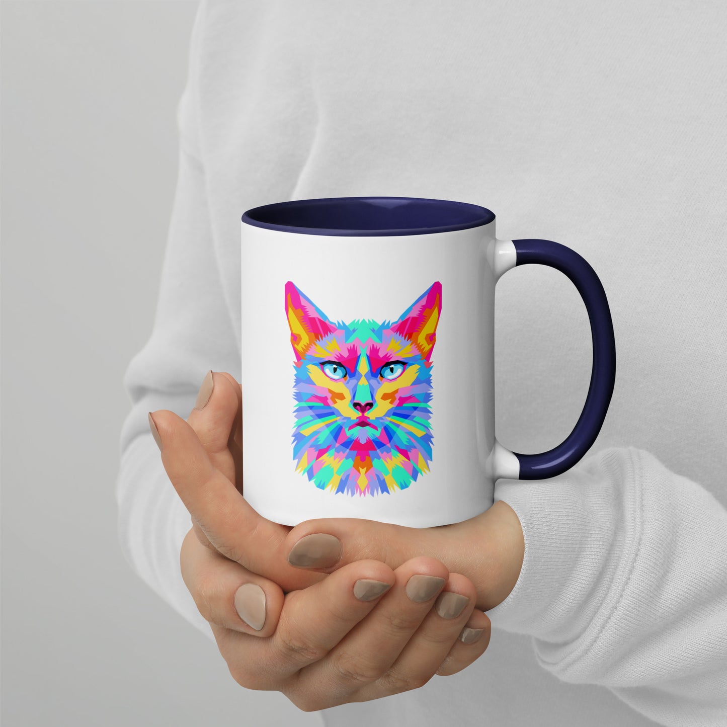Mug with Color Inside - Pretty kitty design