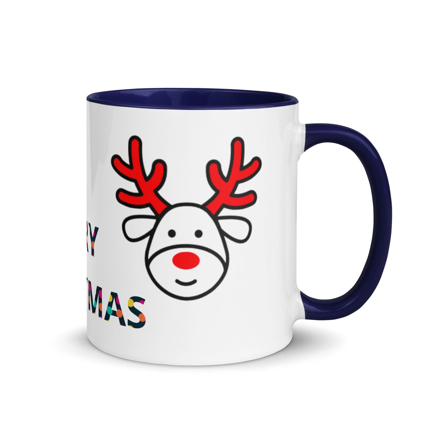 Mug with Color Inside - Christmas design reindeer with Merry christmas