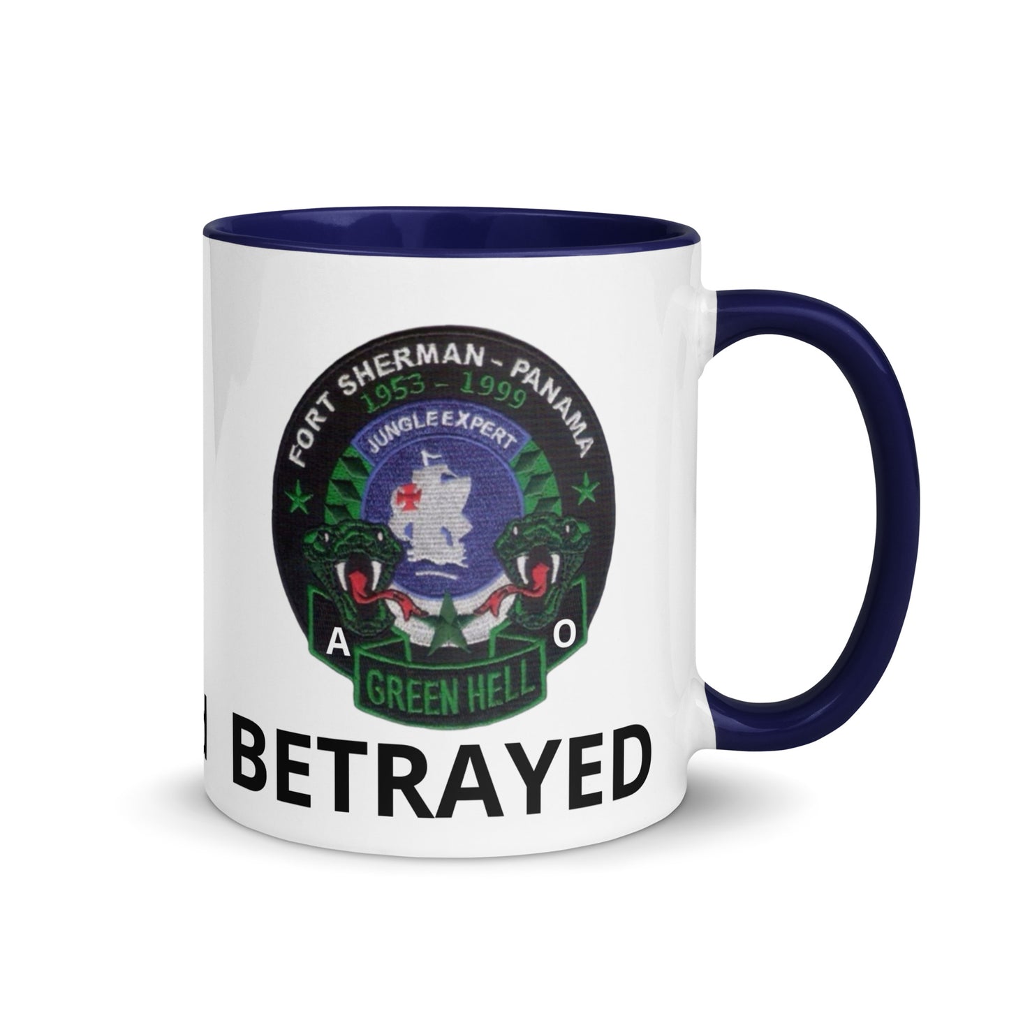 Panama Canal Zone Veterans Mug with Color Inside Green Hell Jungle Expert Design Sprayed and Betrayed