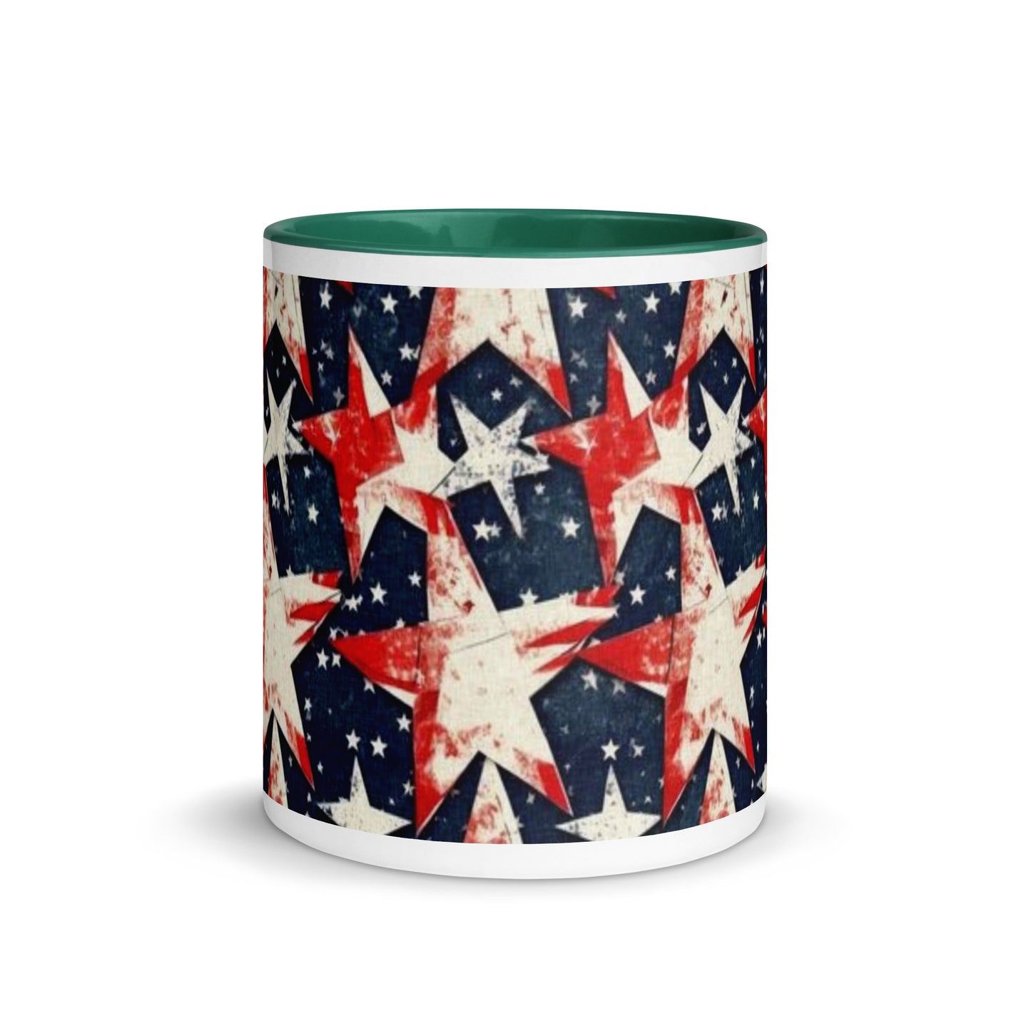 Mug with Color Inside - Red, White and Blue stars
