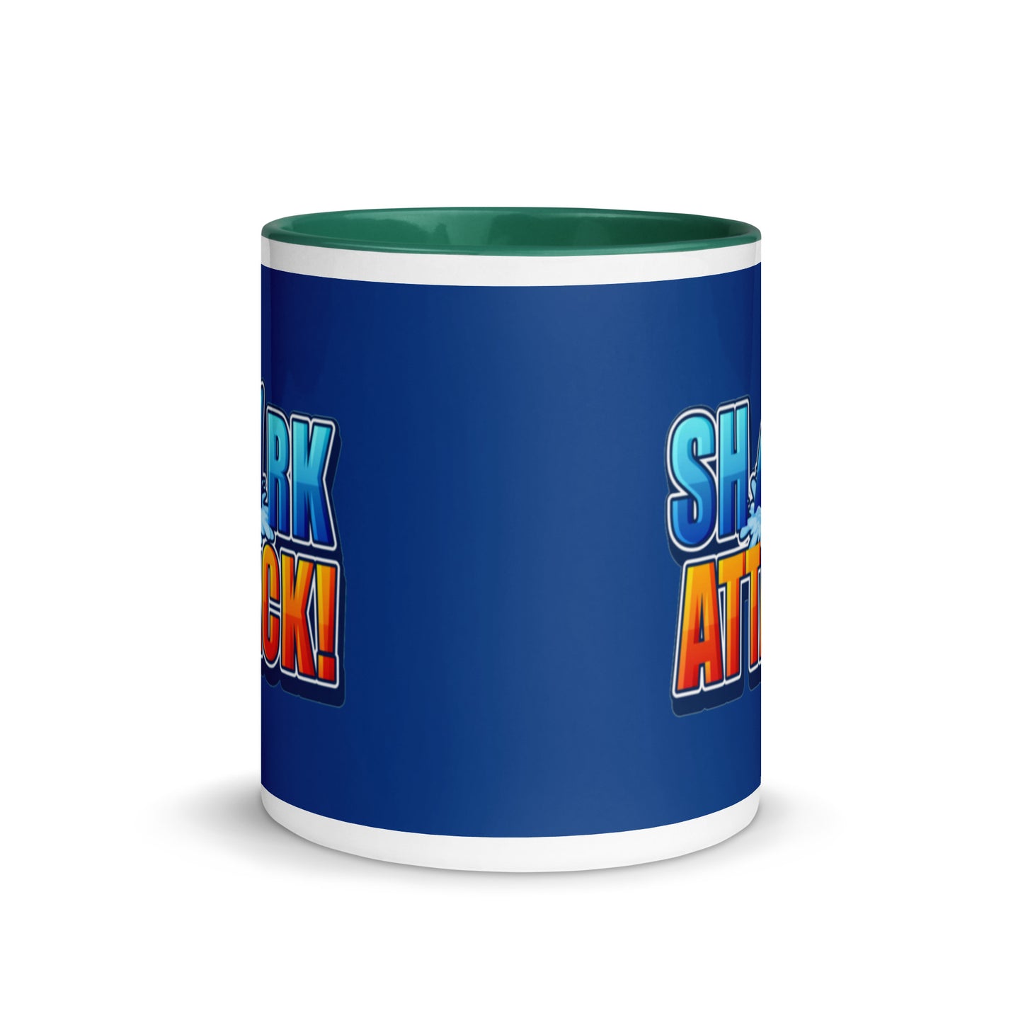Mug with Color Inside - Shark Attack design cup color blue