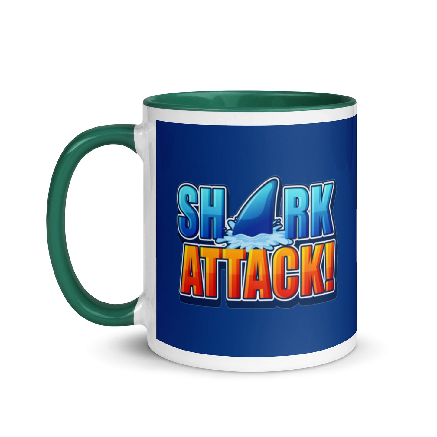 Mug with Color Inside - Shark Attack design cup color blue