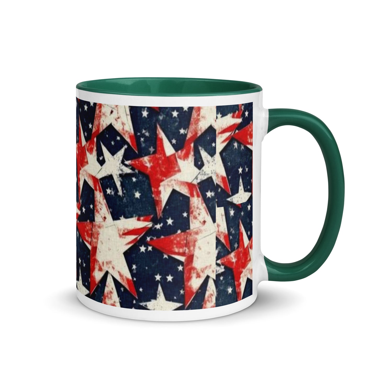 Mug with Color Inside - Red, White and Blue stars