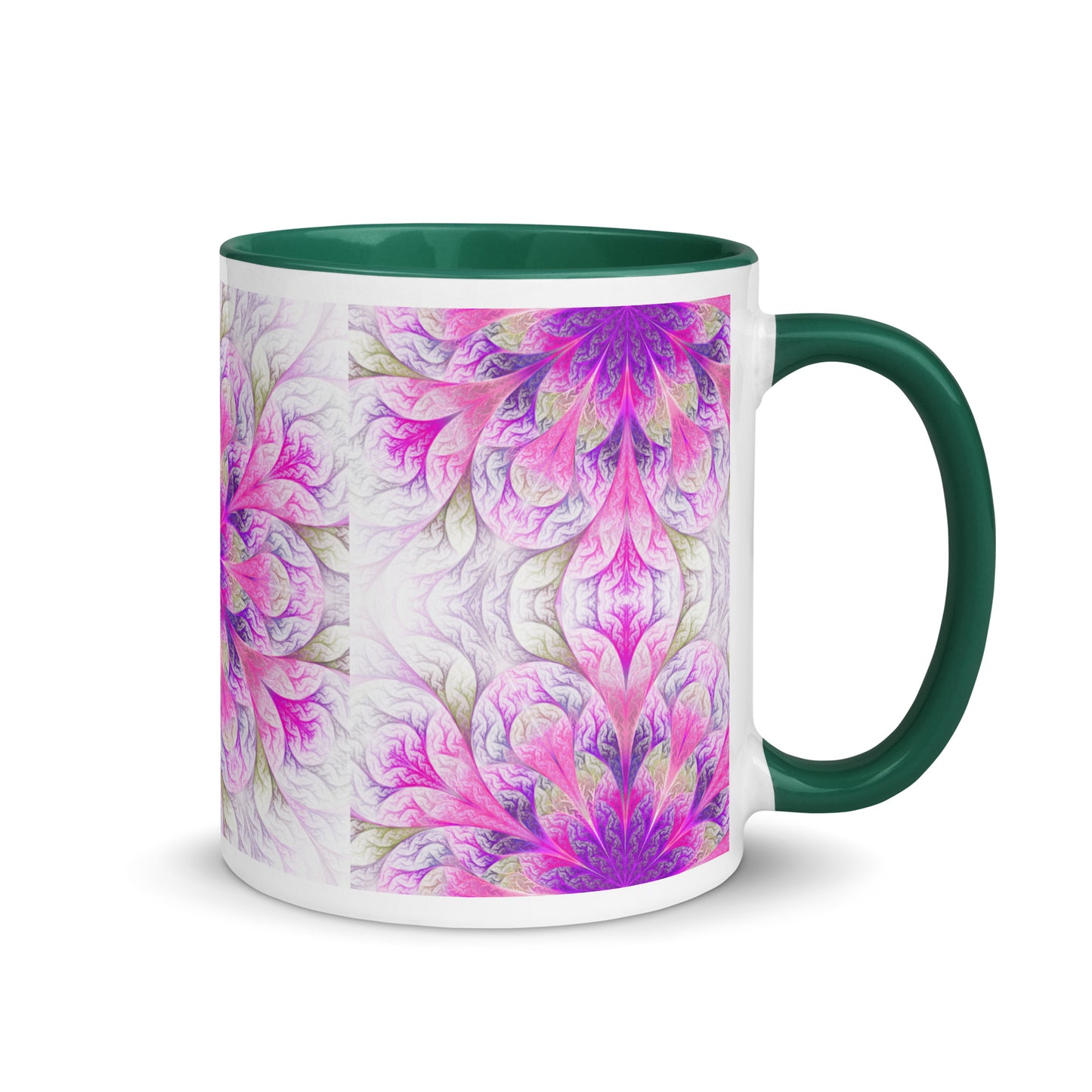 Mug with Color Inside - pretty flower design