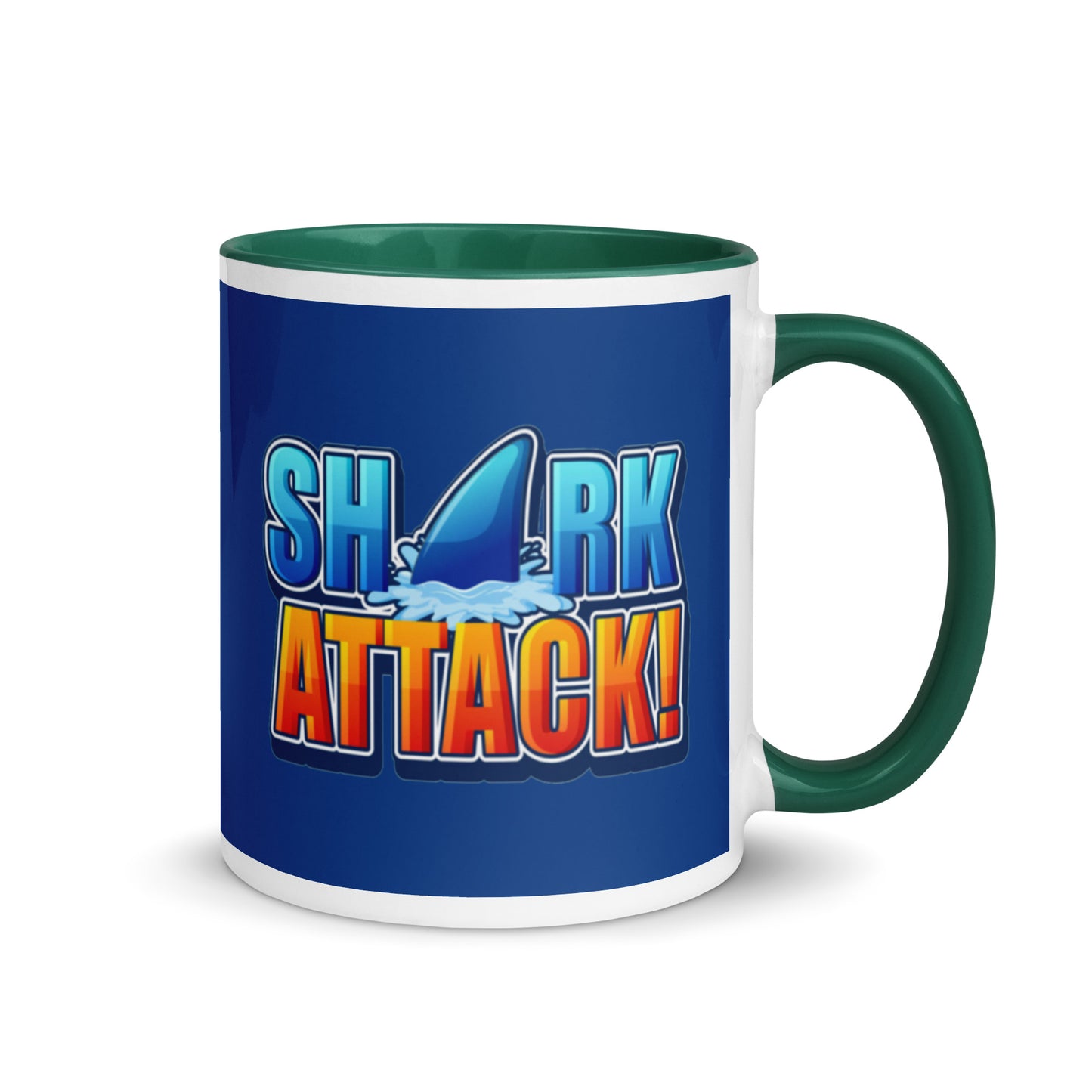 Mug with Color Inside - Shark Attack design cup color blue