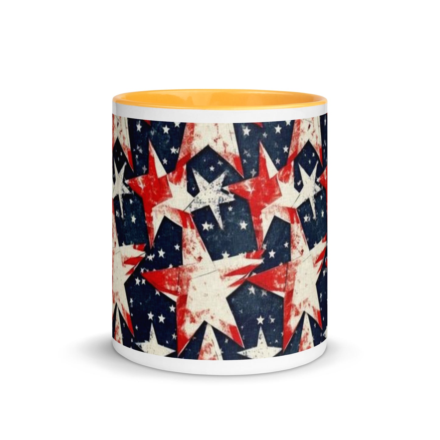Mug with Color Inside - Red, White and Blue stars