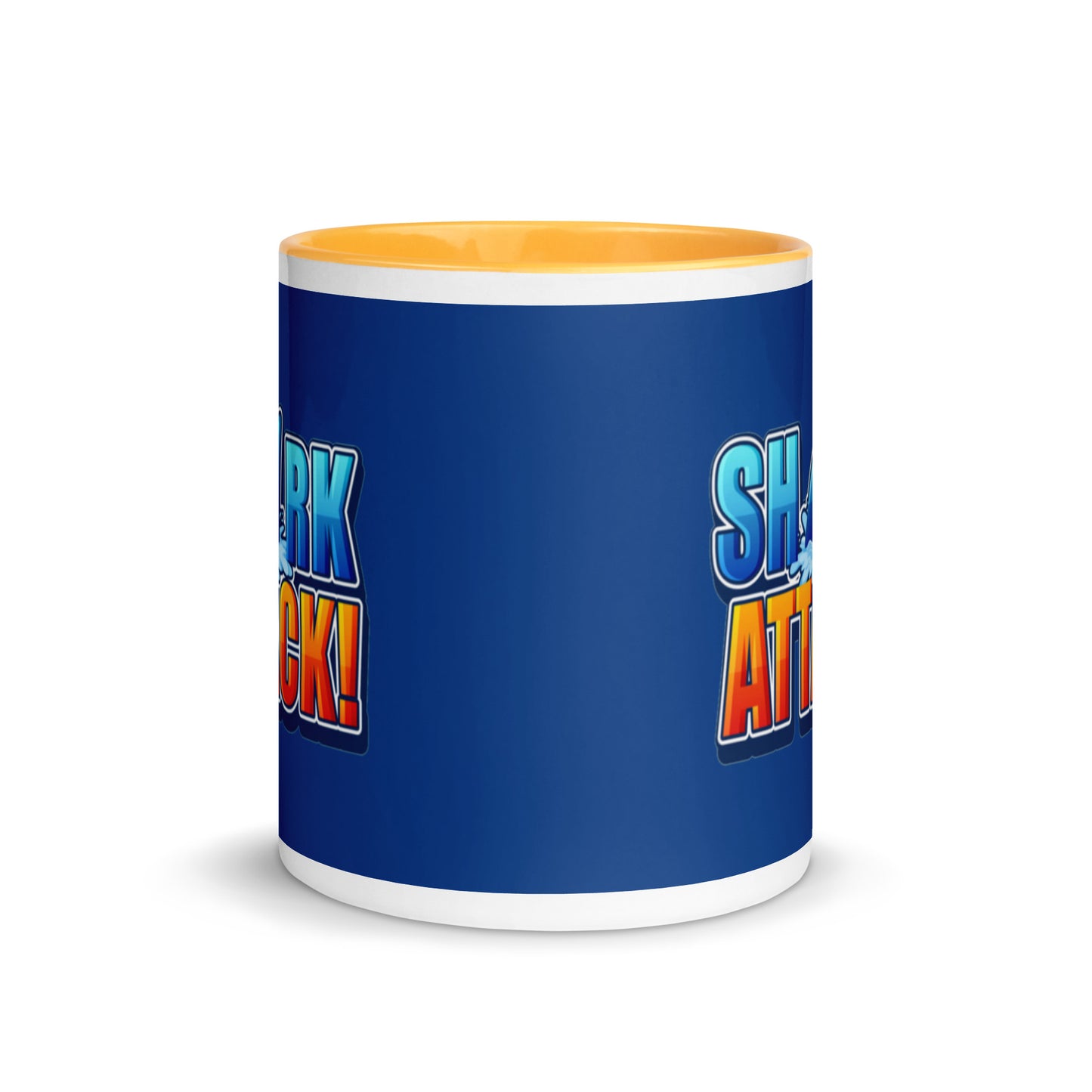 Mug with Color Inside - Shark Attack design cup color blue