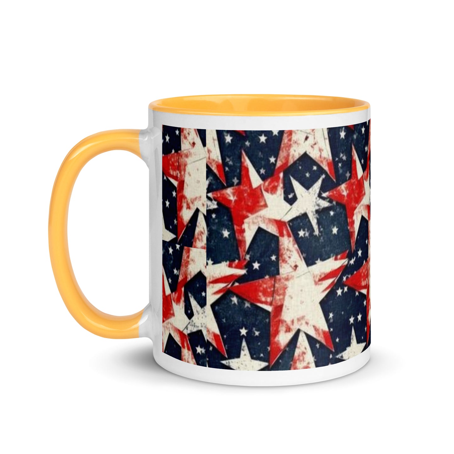 Mug with Color Inside - Red, White and Blue stars