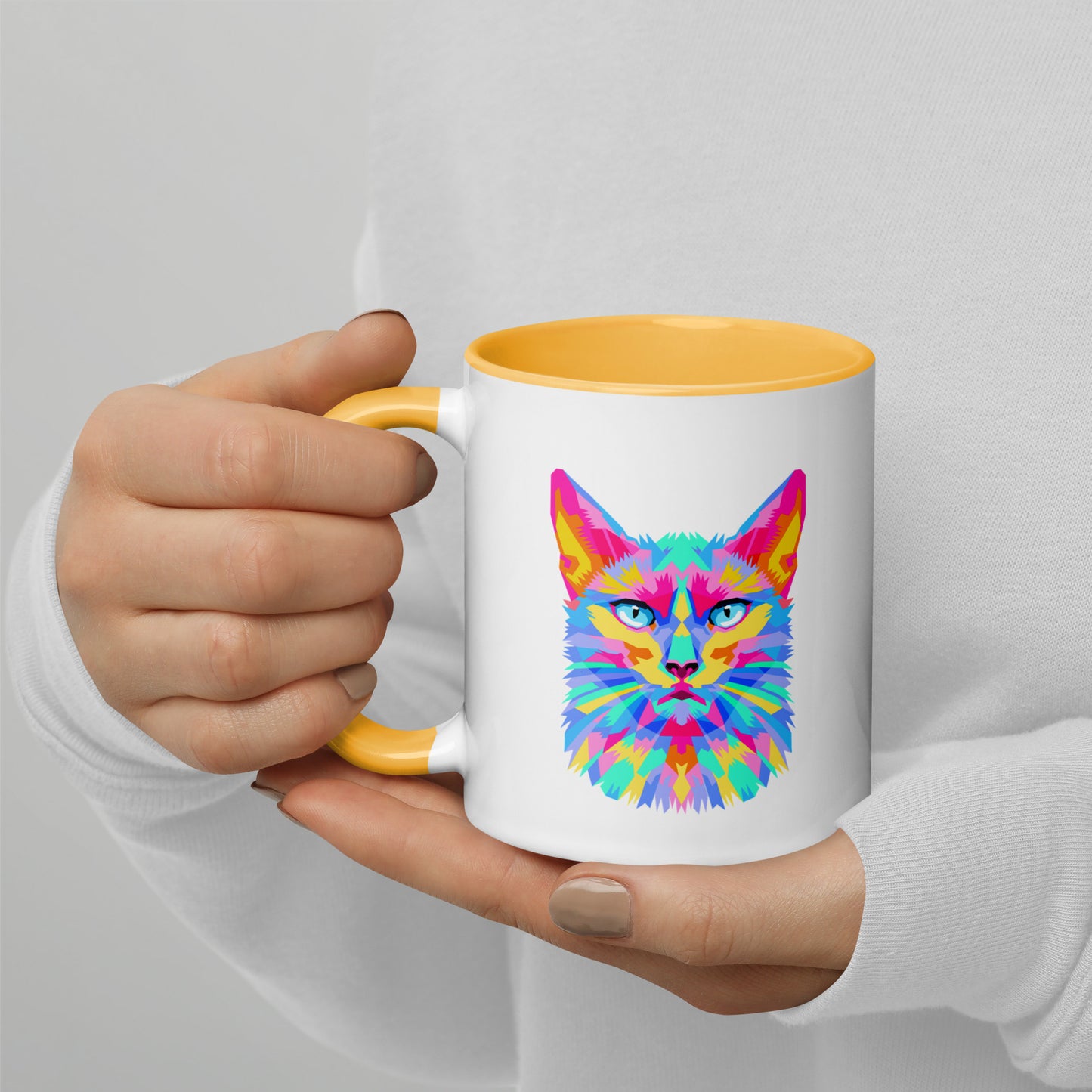 Mug with Color Inside - Pretty kitty design