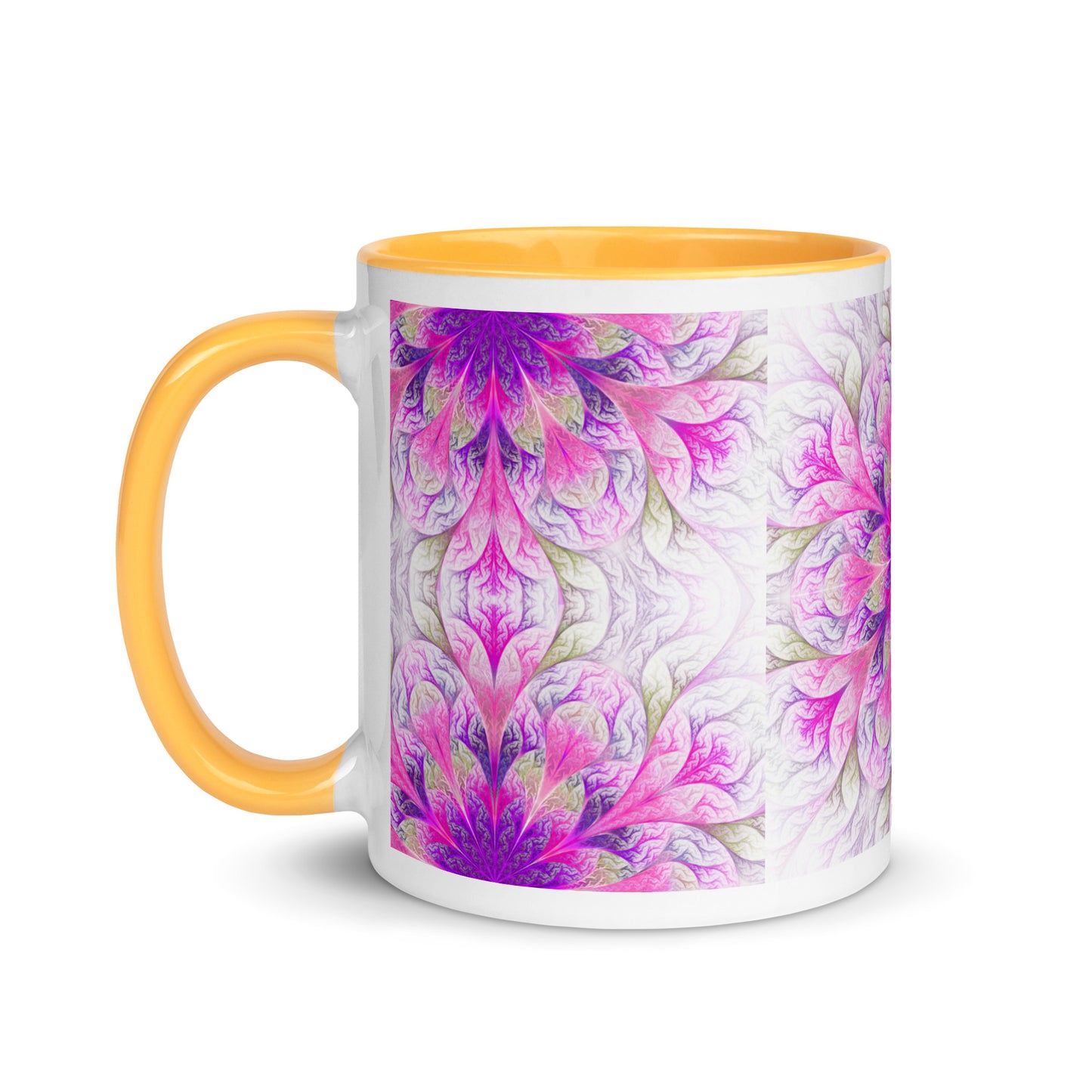 Mug with Color Inside - pretty flower design