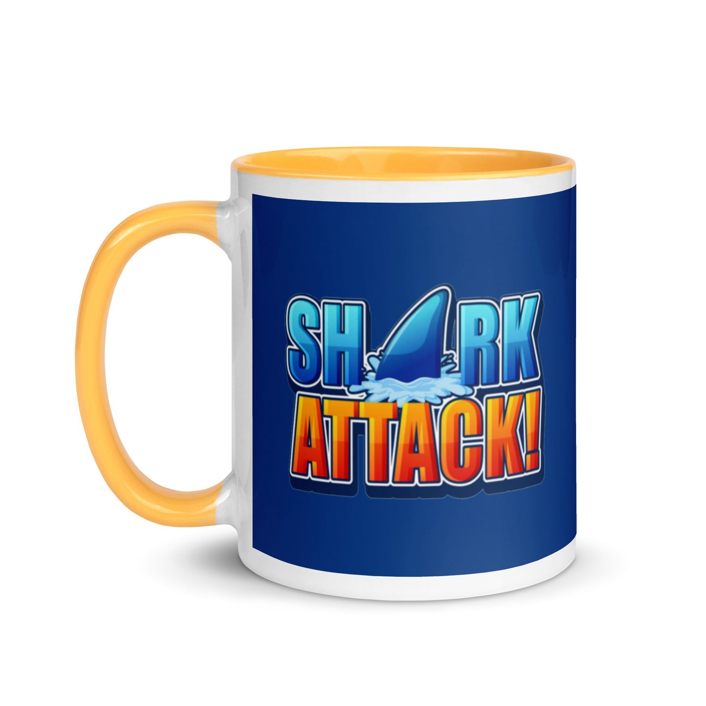 Mug with Color Inside - Shark Attack design cup color blue
