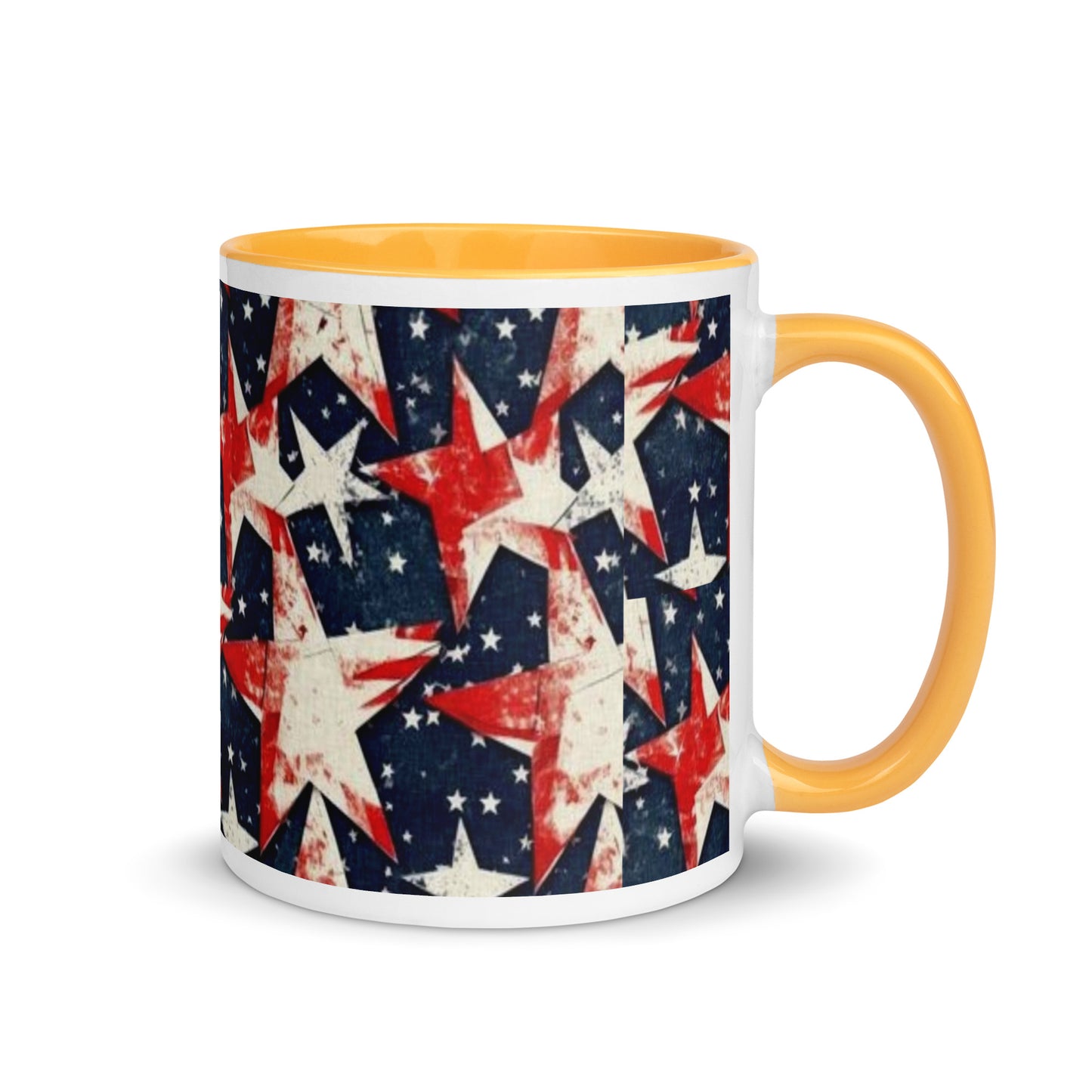 Mug with Color Inside - Red, White and Blue stars