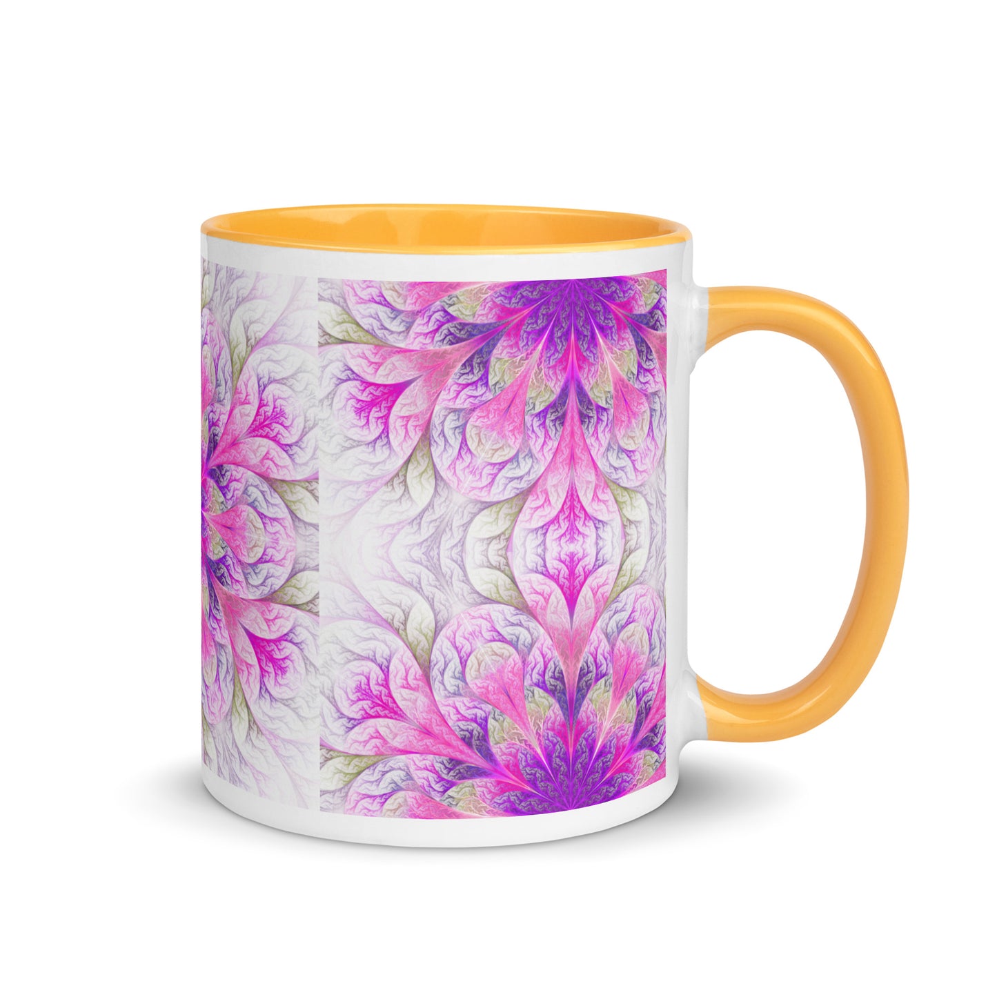 Mug with Color Inside - pretty flower design