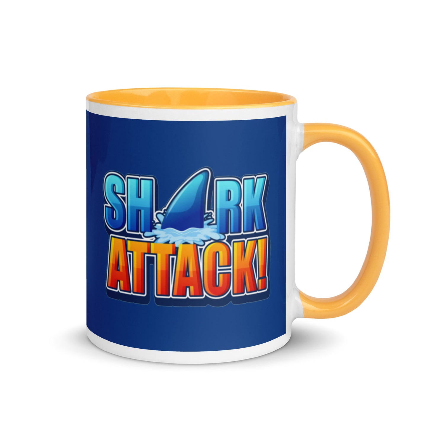 Mug with Color Inside - Shark Attack design cup color blue