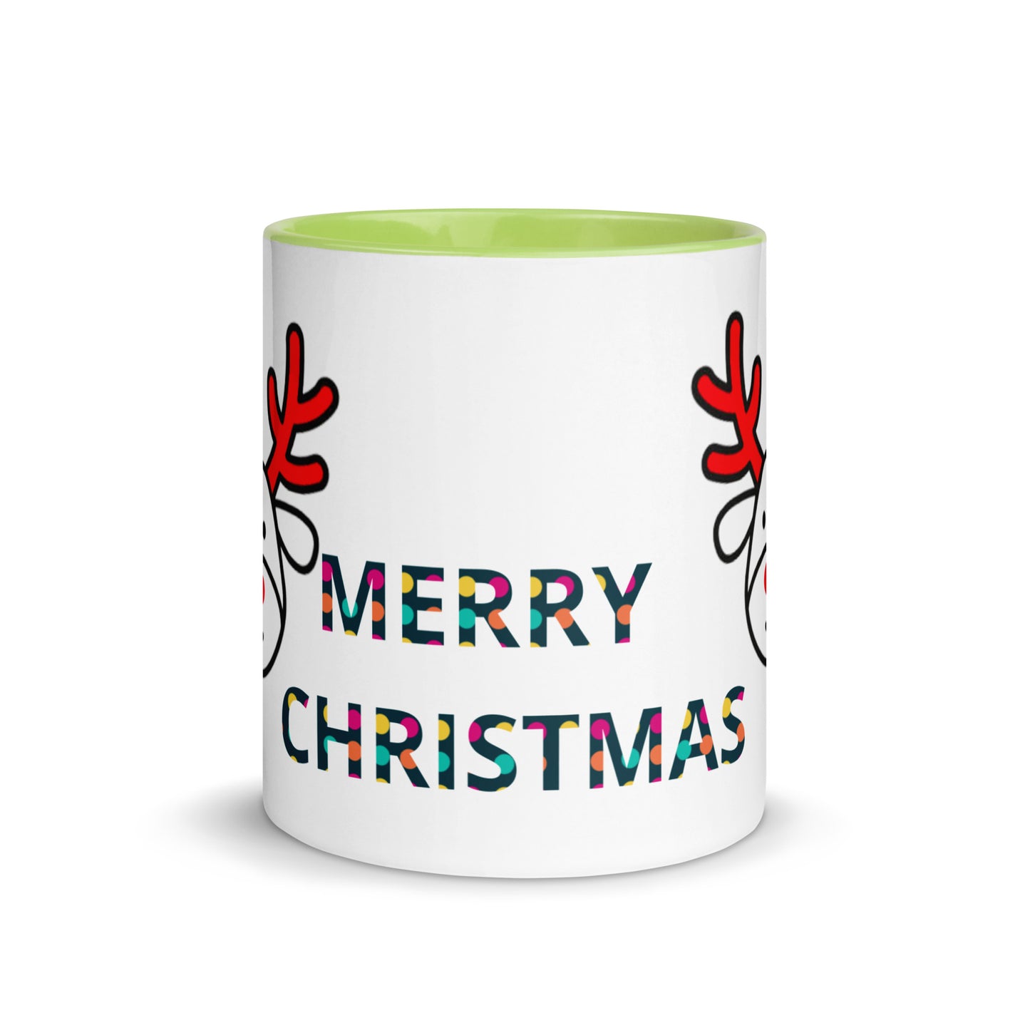 Mug with Color Inside - Christmas design reindeer with Merry christmas