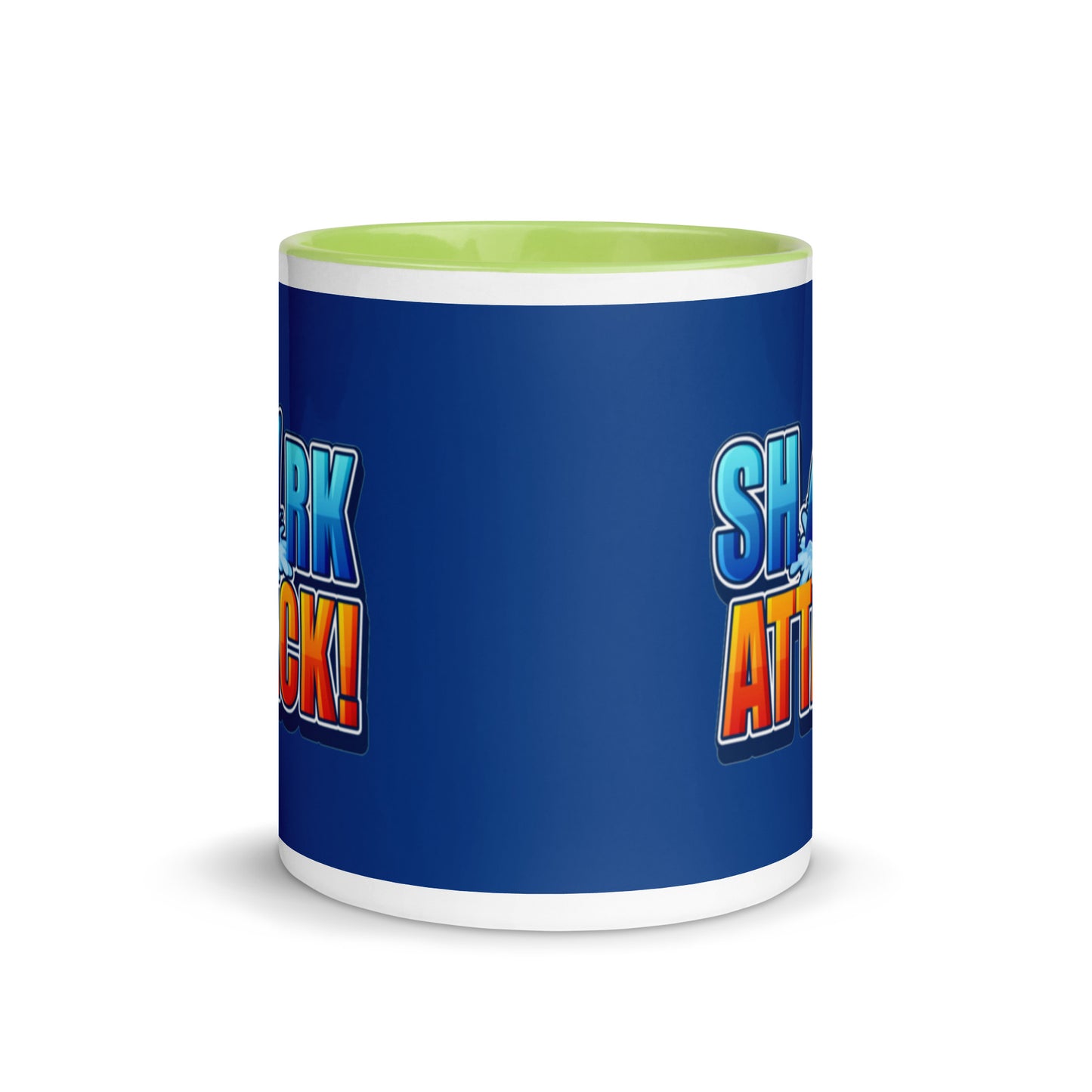 Mug with Color Inside - Shark Attack design cup color blue