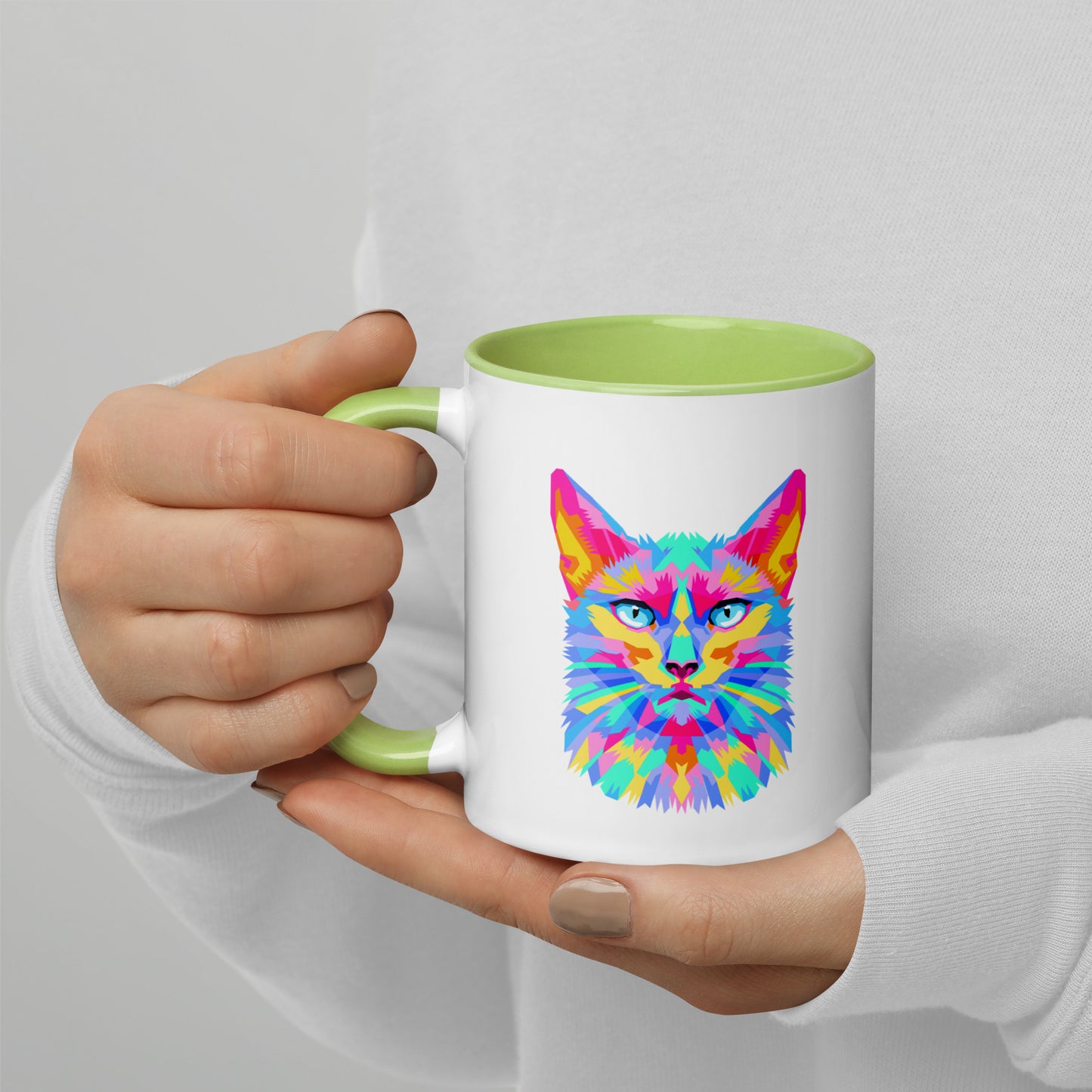 Mug with Color Inside - Pretty kitty design