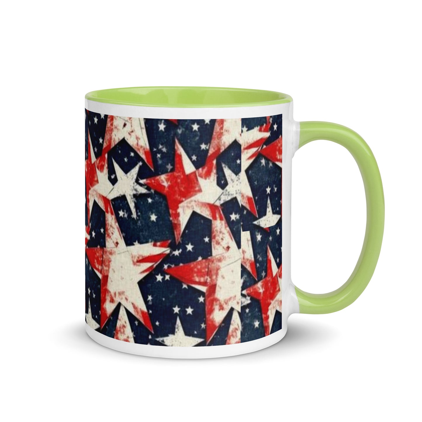 Mug with Color Inside - Red, White and Blue stars