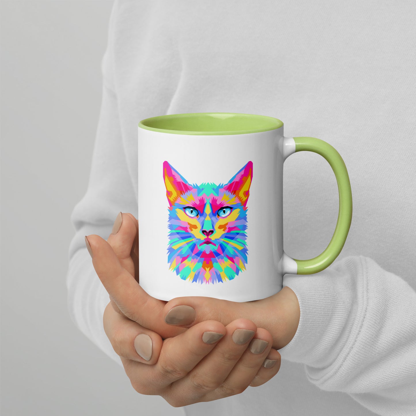 Mug with Color Inside - Pretty kitty design
