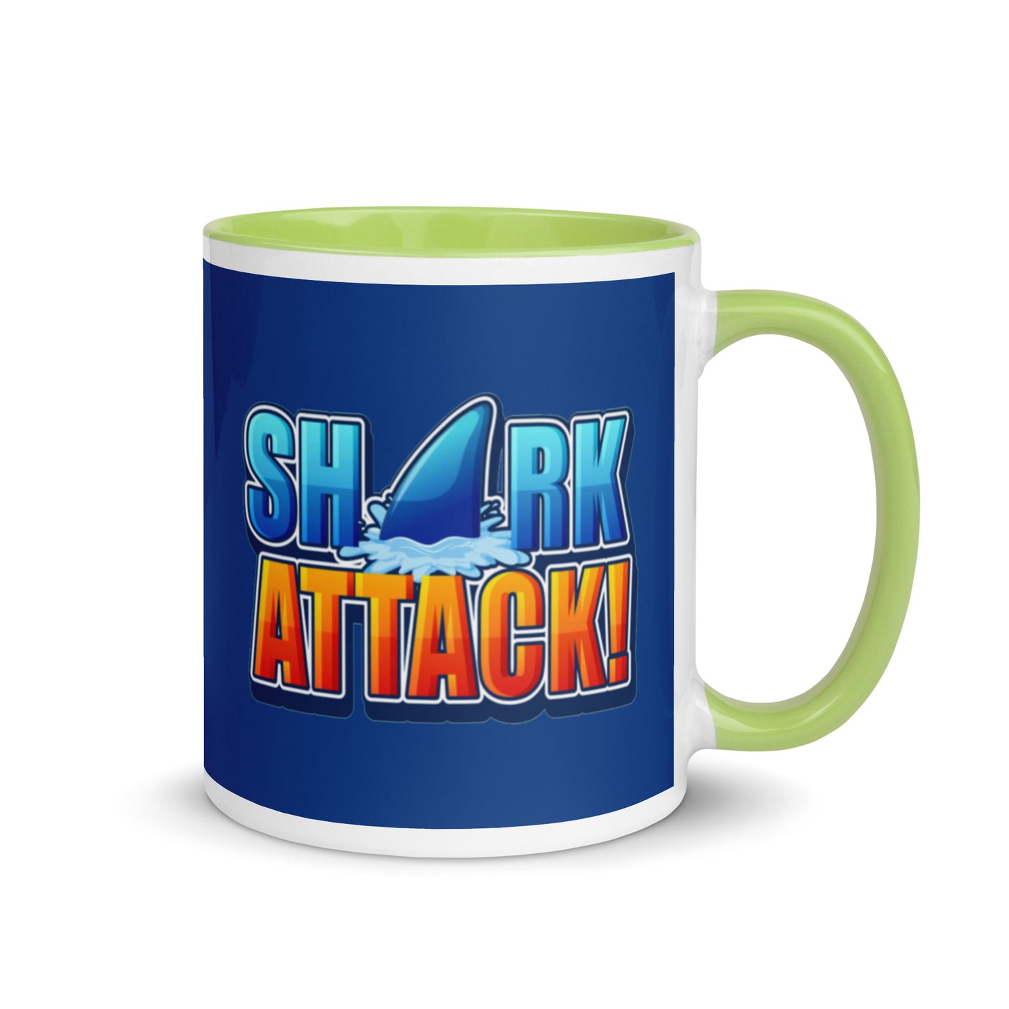 Mug with Color Inside - Shark Attack design cup color blue