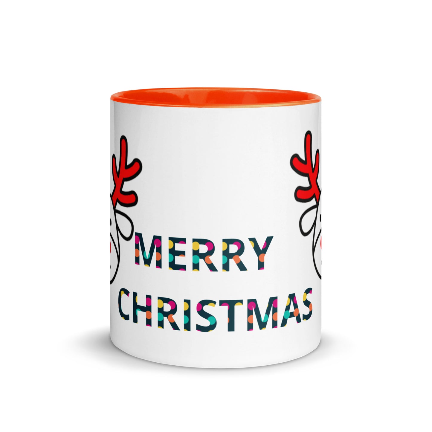 Mug with Color Inside - Christmas design reindeer with Merry christmas
