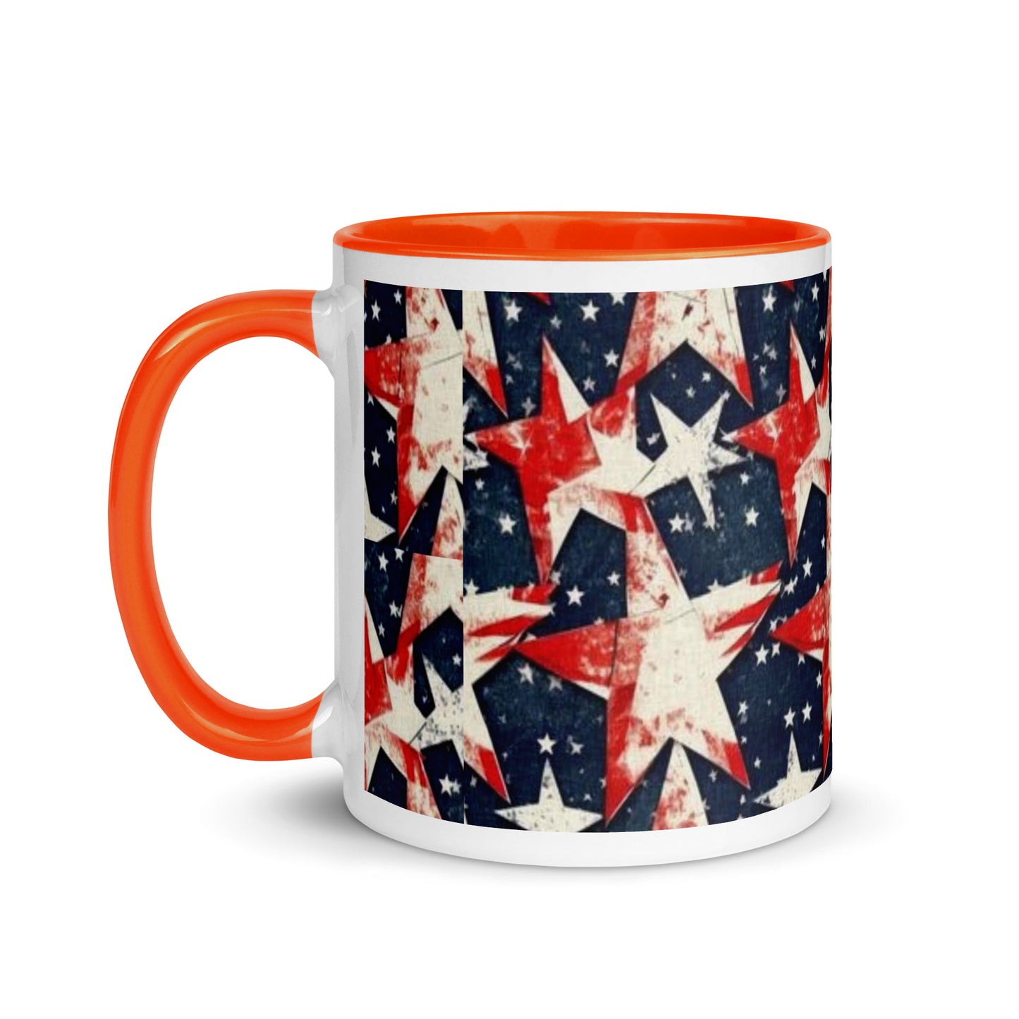 Mug with Color Inside - Red, White and Blue stars