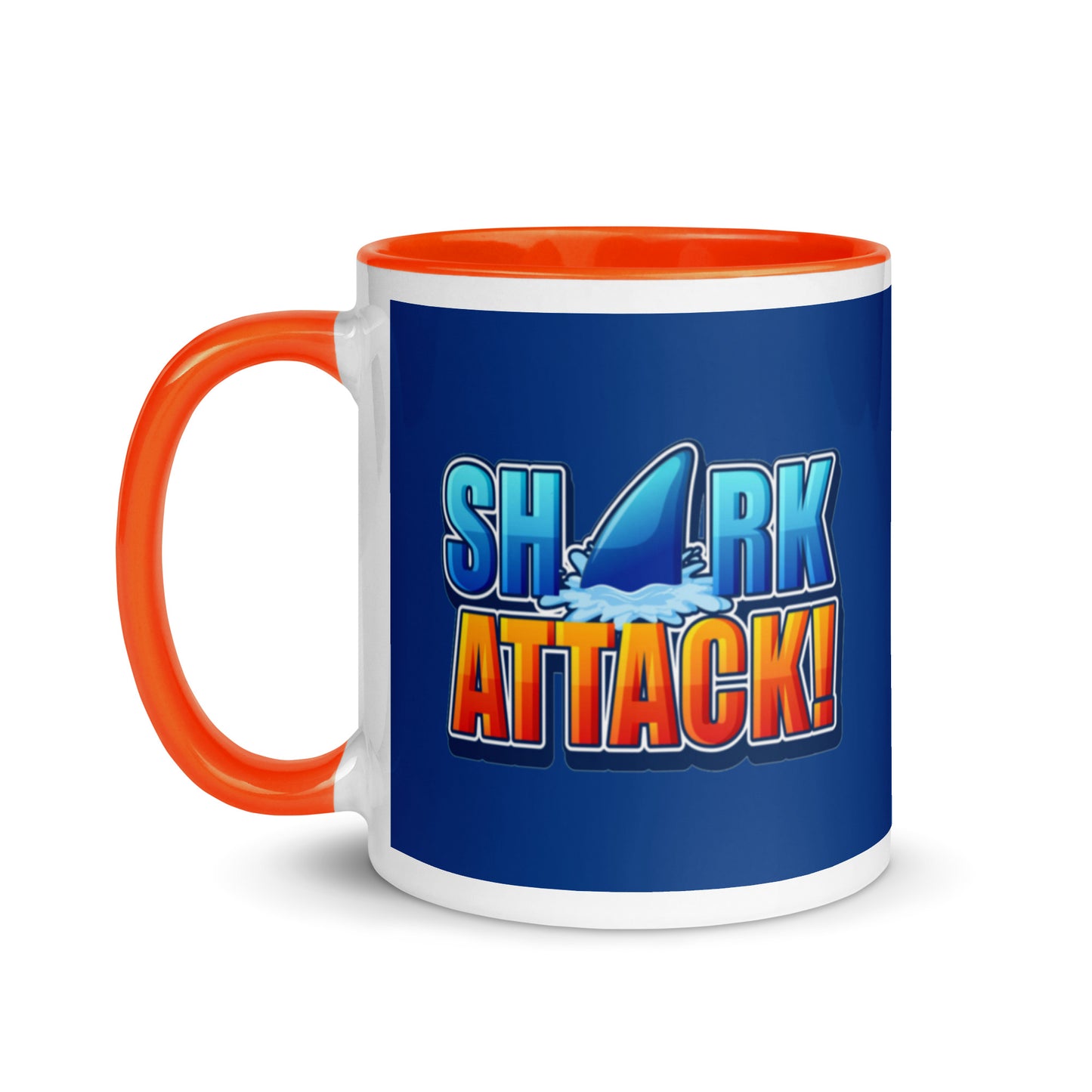 Mug with Color Inside - Shark Attack design cup color blue