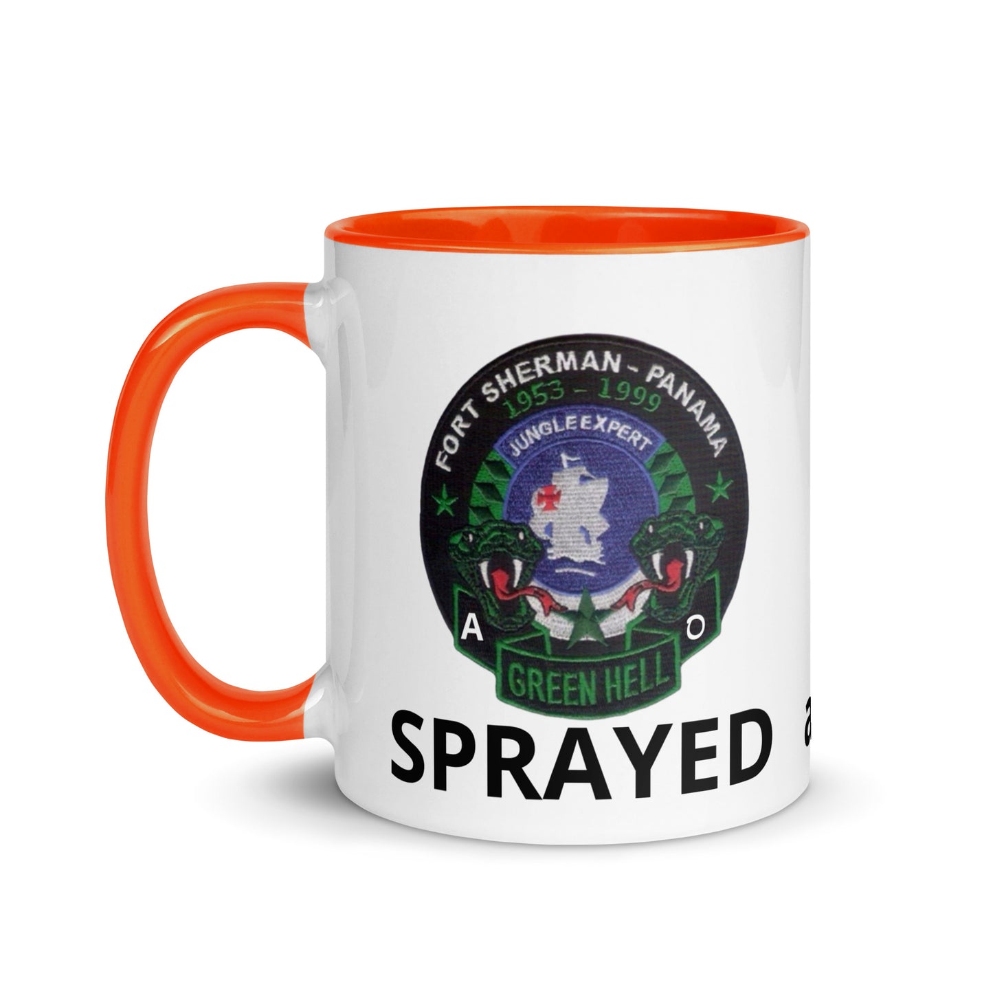 Panama Canal Zone Veterans Mug with Color Inside Green Hell Jungle Expert Design Sprayed and Betrayed