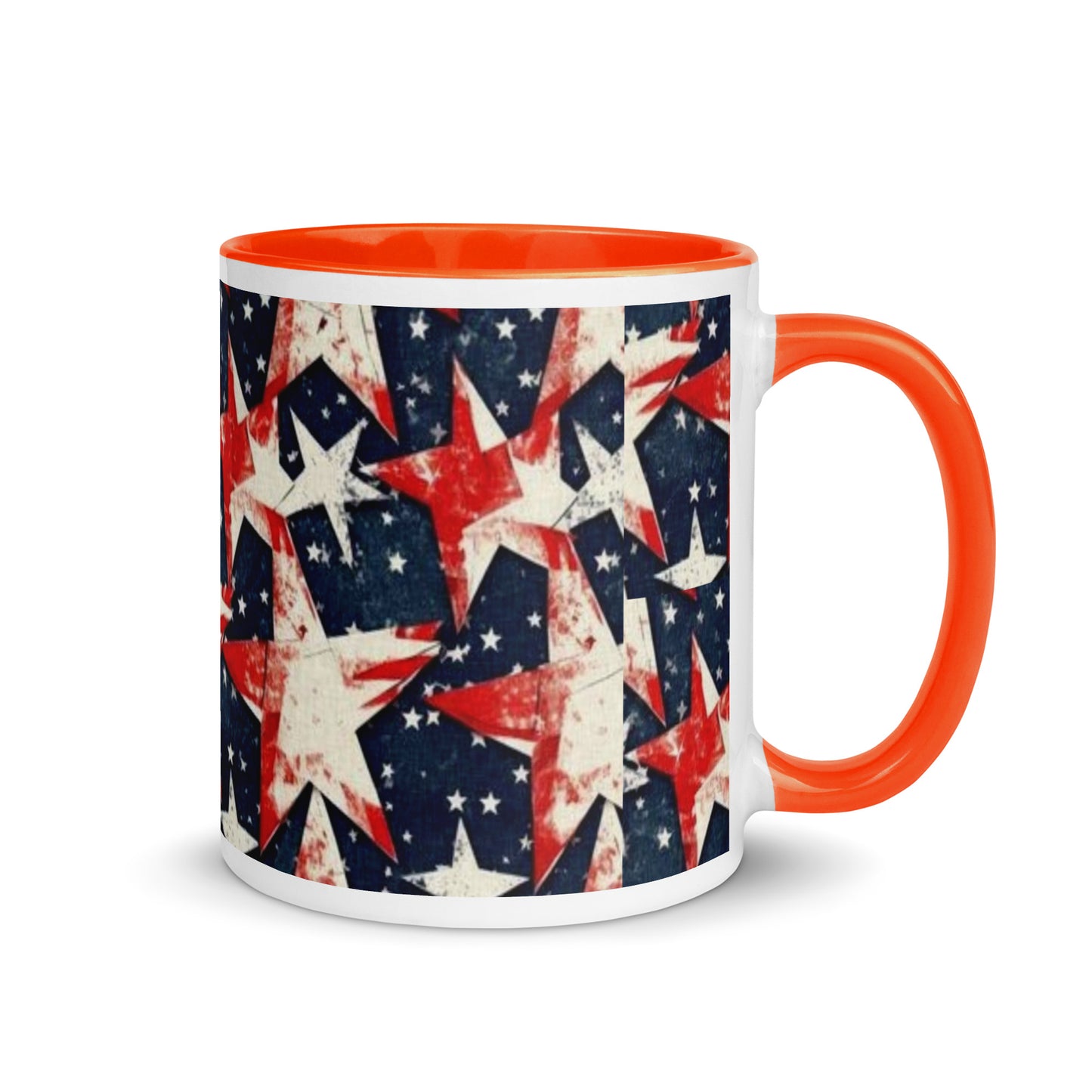 Mug with Color Inside - Red, White and Blue stars