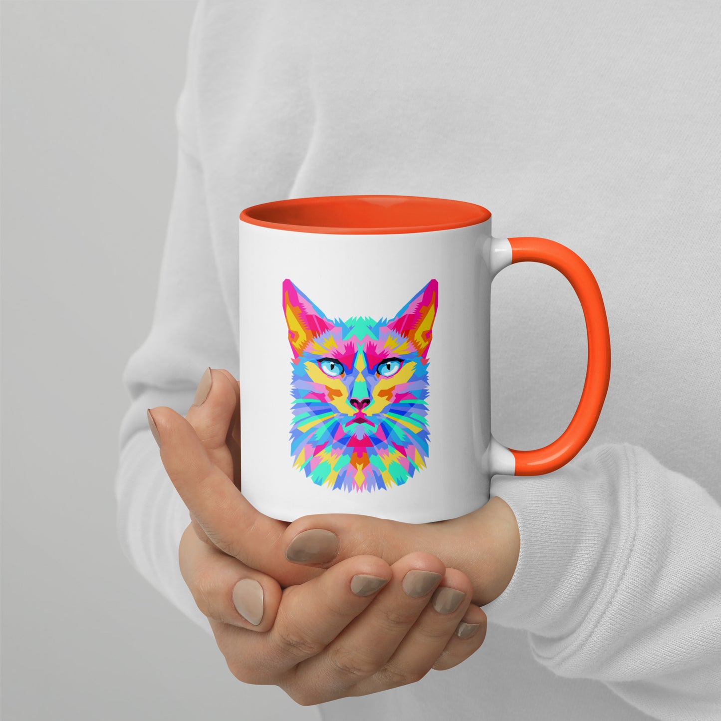 Mug with Color Inside - Pretty kitty design