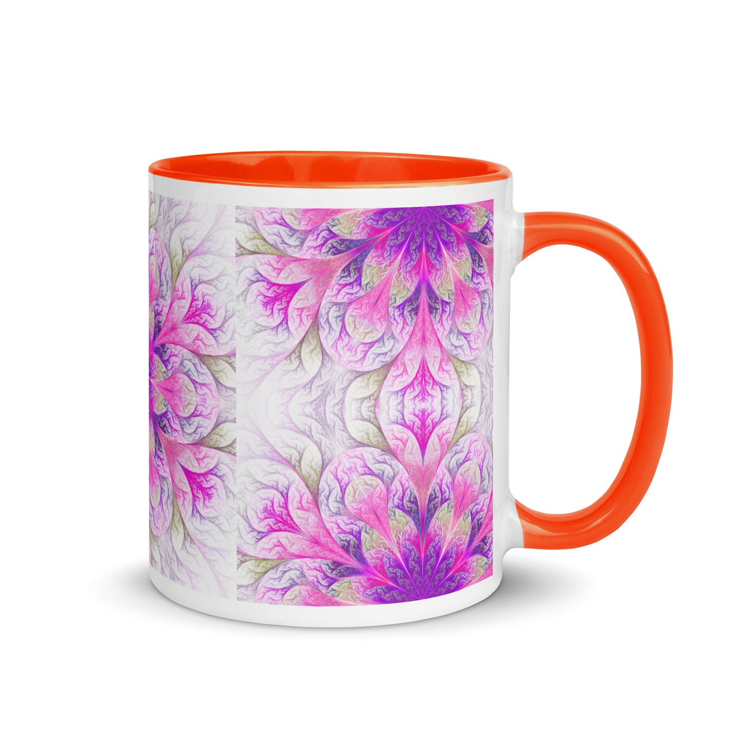 Mug with Color Inside - pretty flower design