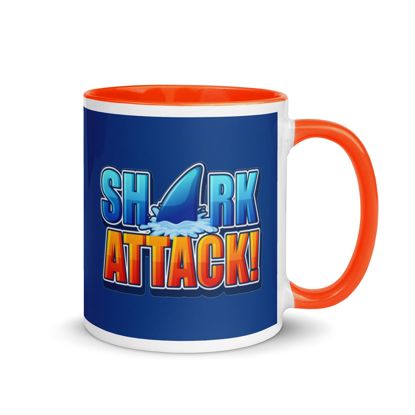 Mug with Color Inside - Shark Attack design cup color blue