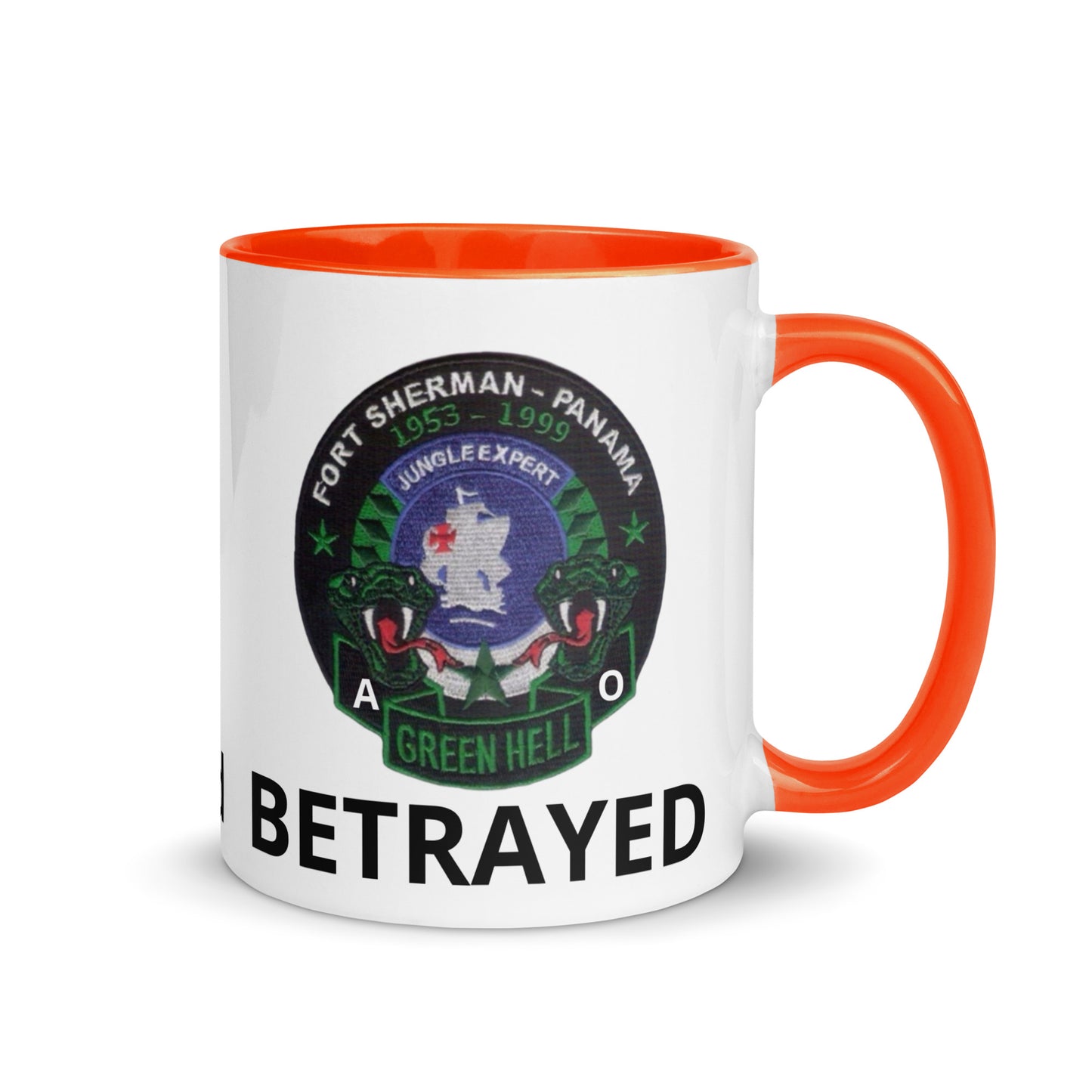 Panama Canal Zone Veterans Mug with Color Inside Green Hell Jungle Expert Design Sprayed and Betrayed