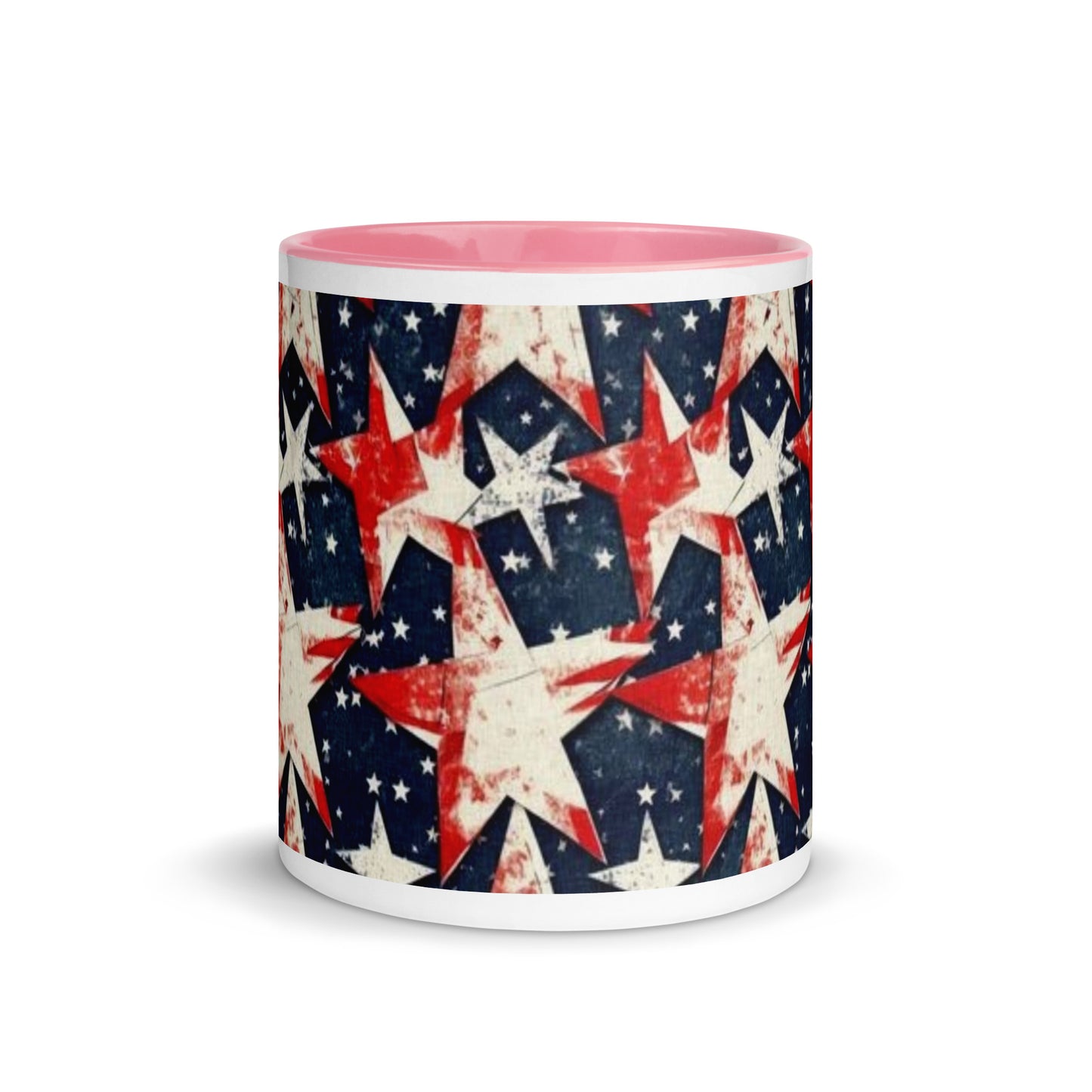 Mug with Color Inside - Red, White and Blue stars