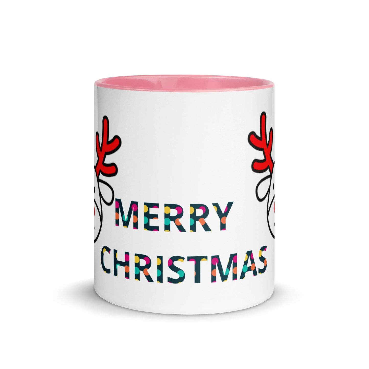 Mug with Color Inside - Christmas design reindeer with Merry christmas